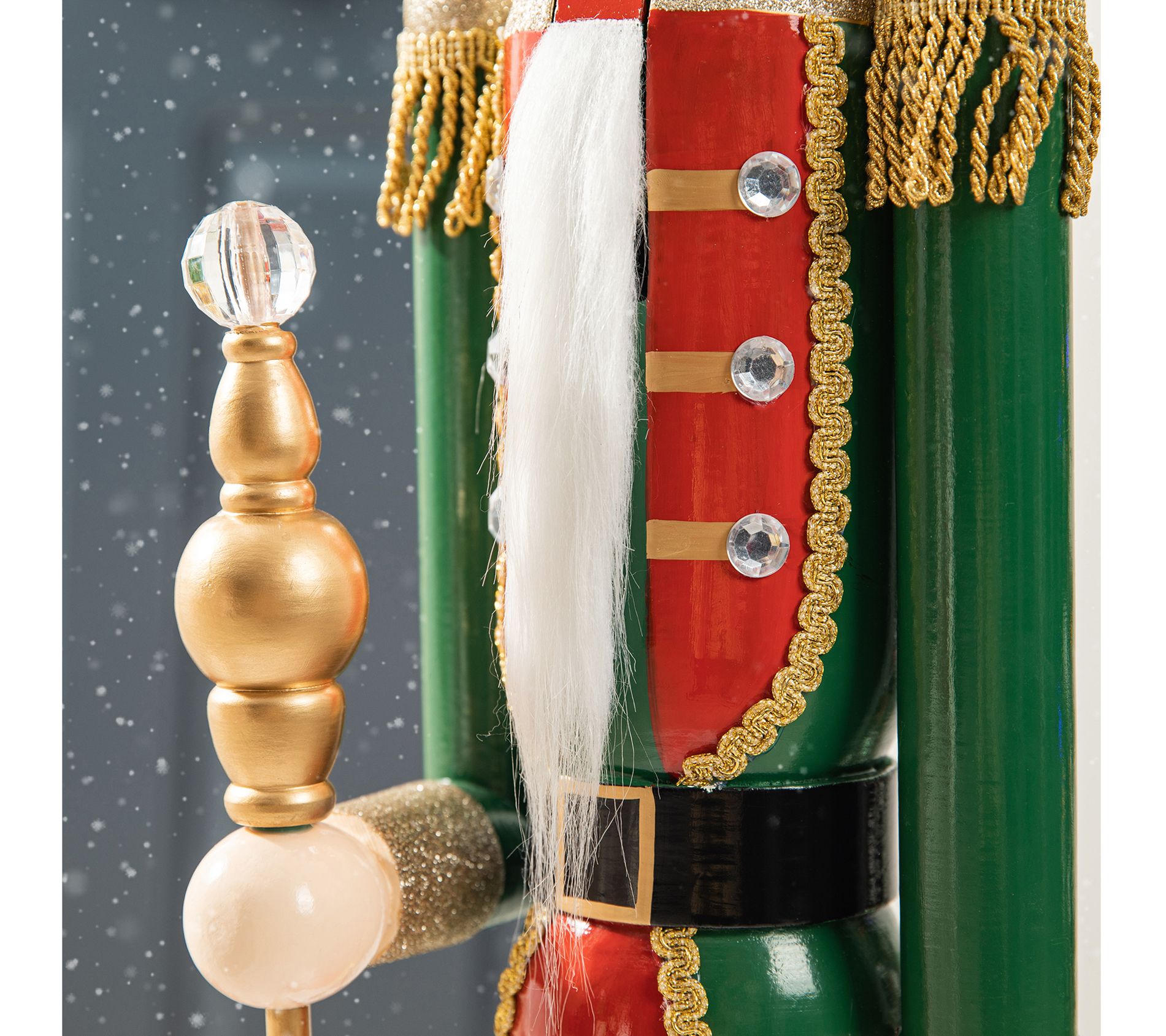 Glitzhome 54 Wooden Christmas Glitter King Nutcracker - 22187800