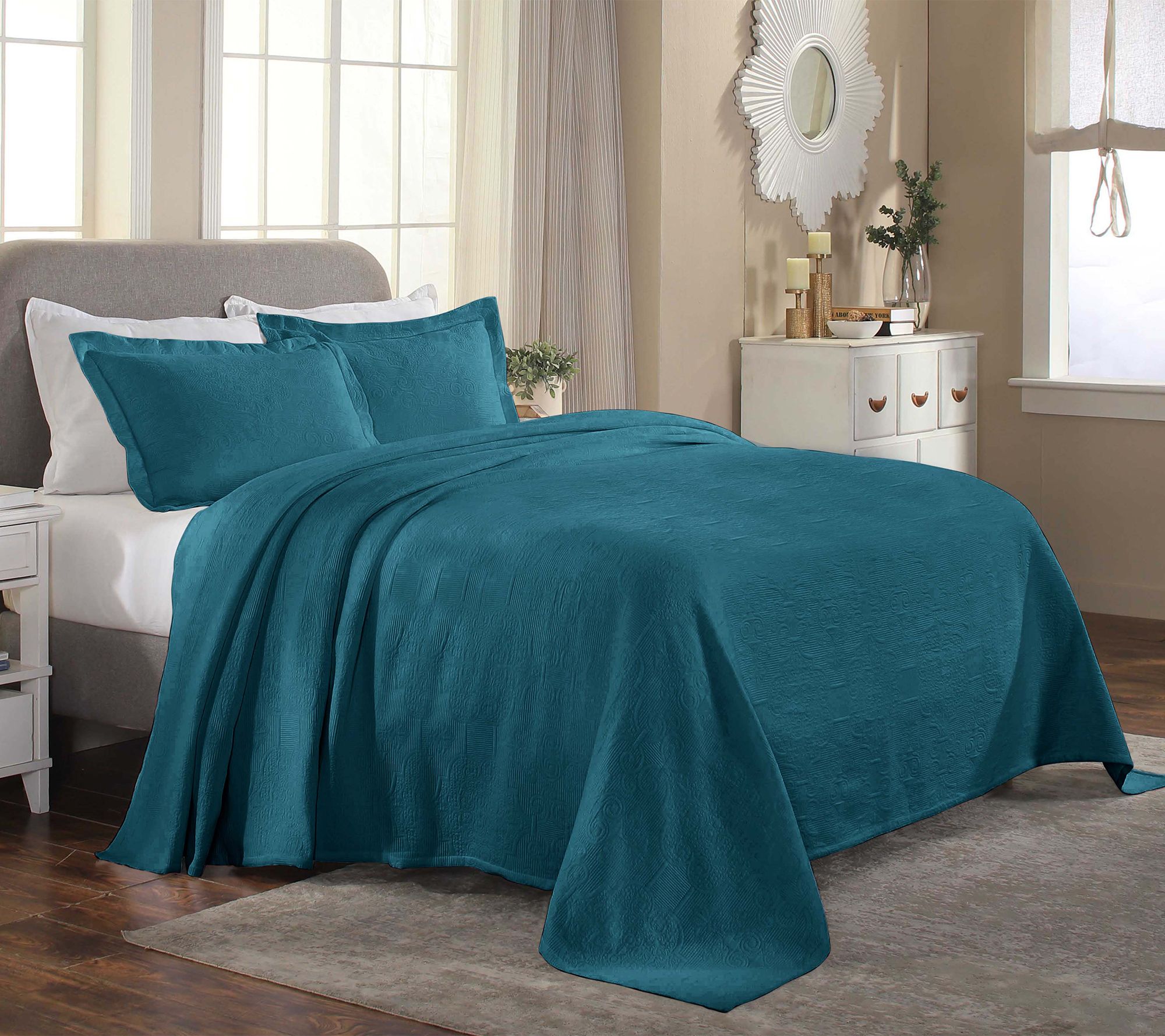 Superior Florin Cotton Medallion Bedspread Set-Full