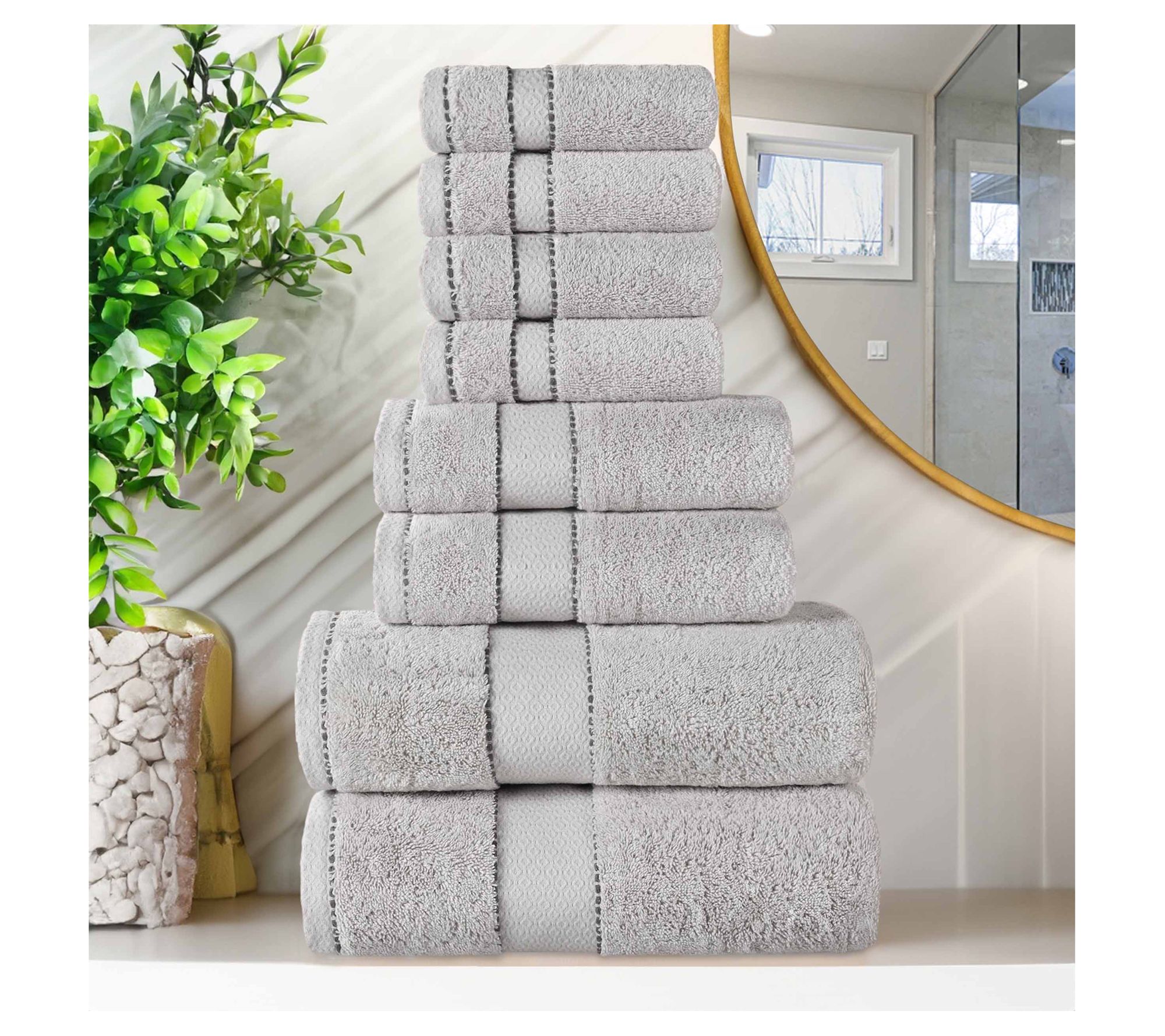 Superior Niles Egyptian Giza Cotton Ultra-Plush8-PC Towel Set