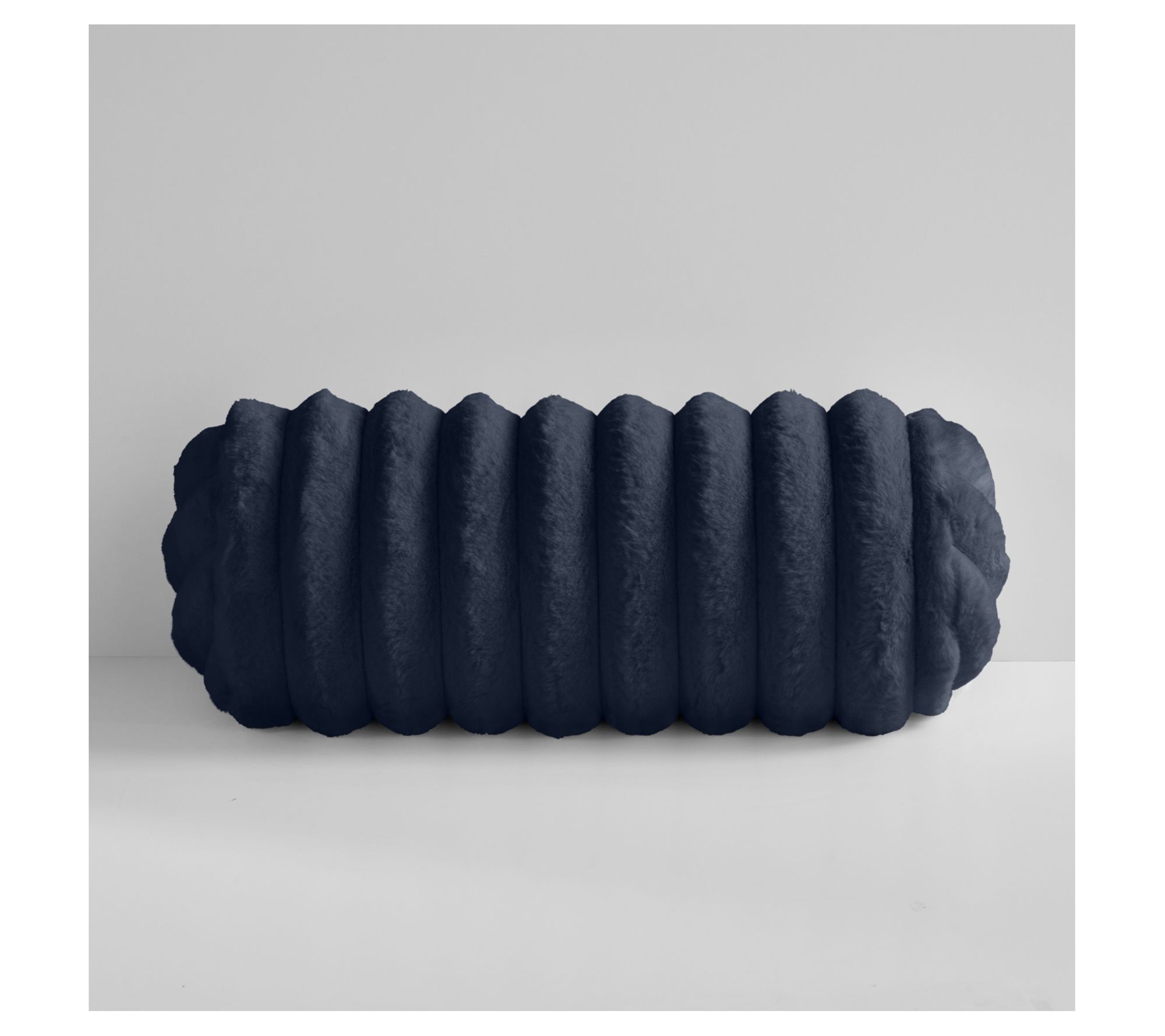 Sorra Home Faux Fur Indoor Knife Edge Bolster Pillow Single
