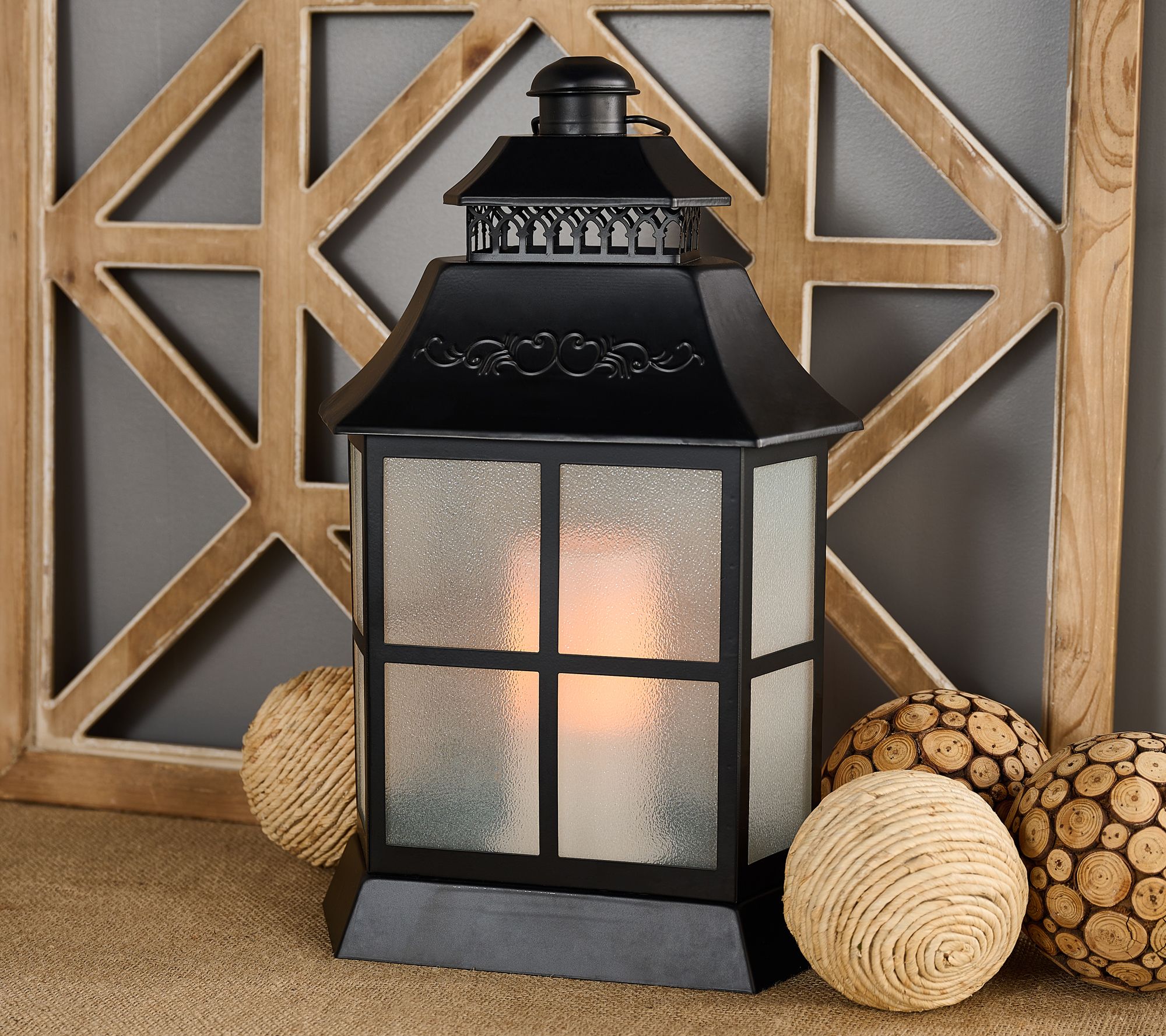 18" In/Outdoor Flickering Flame Lantern by Valerie