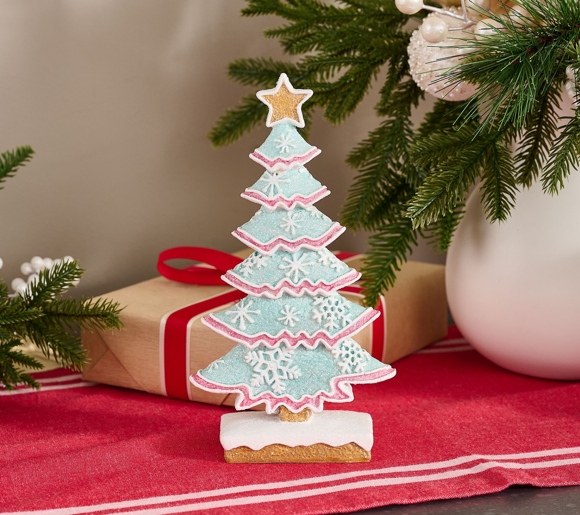 Gingerbread Tree with Snowflake and Star by Valerie