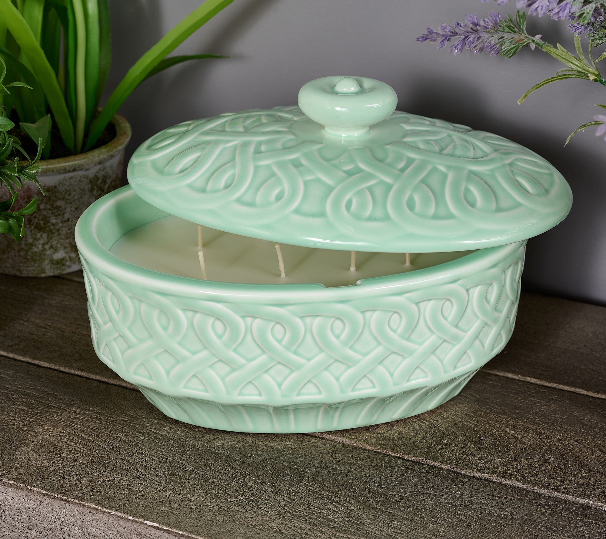 HomeWorx by Slatkin & Co. 25oz Lattice Oval Ceramic Candle