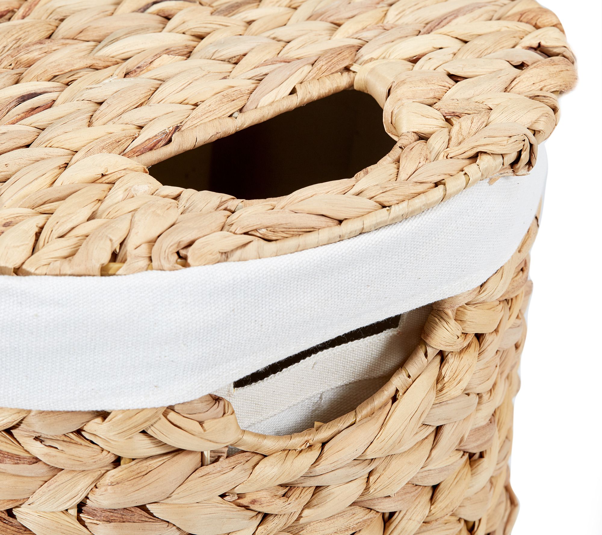 Seville Classics Handwoven Water Hyacinth Oval Laundry Hamper - QVC.com