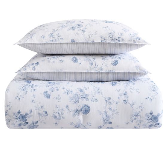 Laura Ashley Be linda Blue Twin Xl Comforter S ham Set