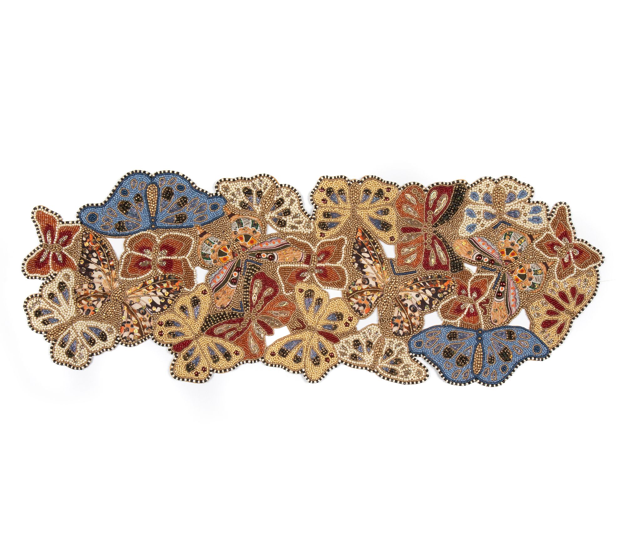 MacKenzie Childs Beautifly Beaded Table Runner