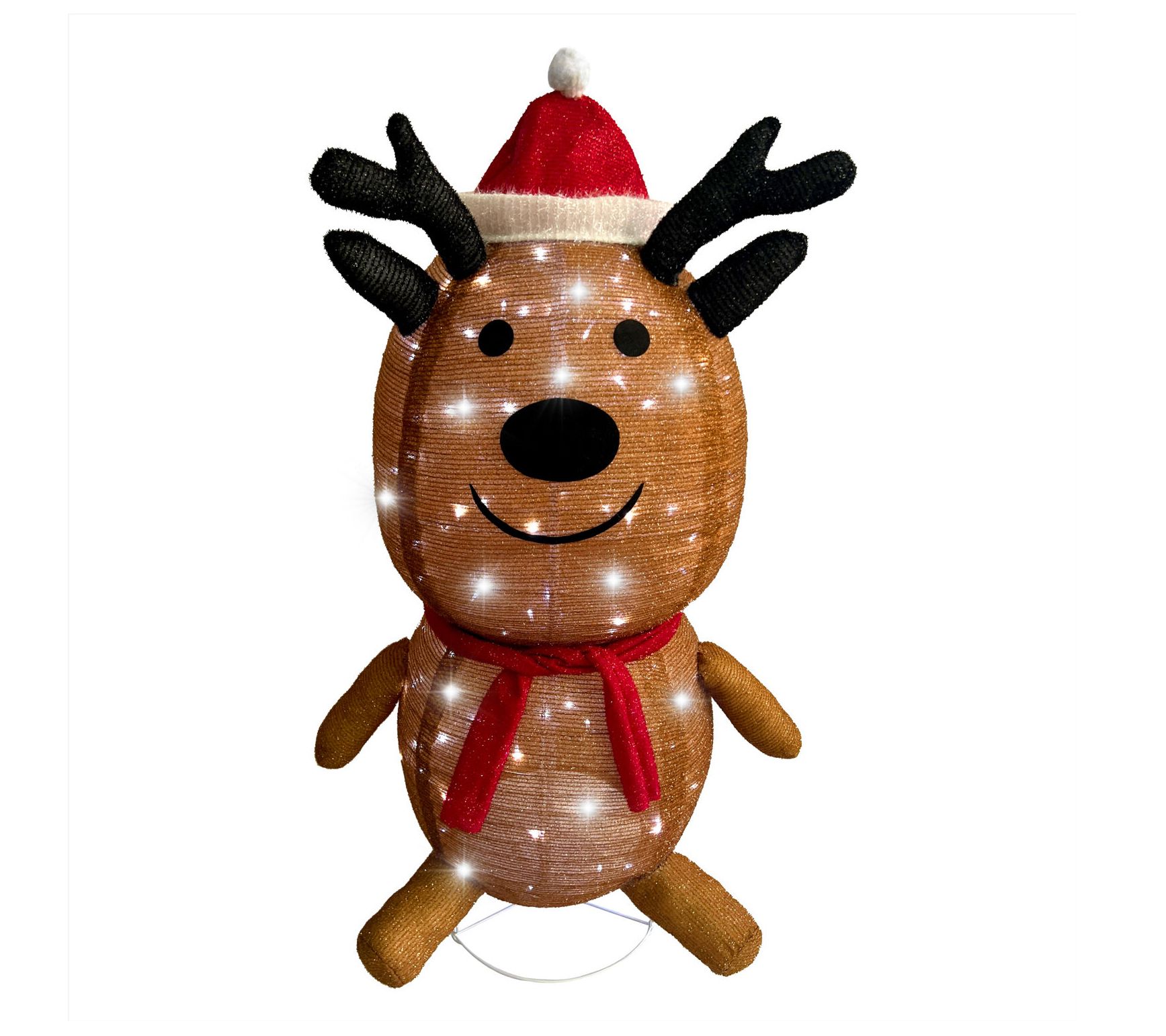 Fraser Hill Farm 4" Prelit Collapsible Tinsel Reindeer Decor