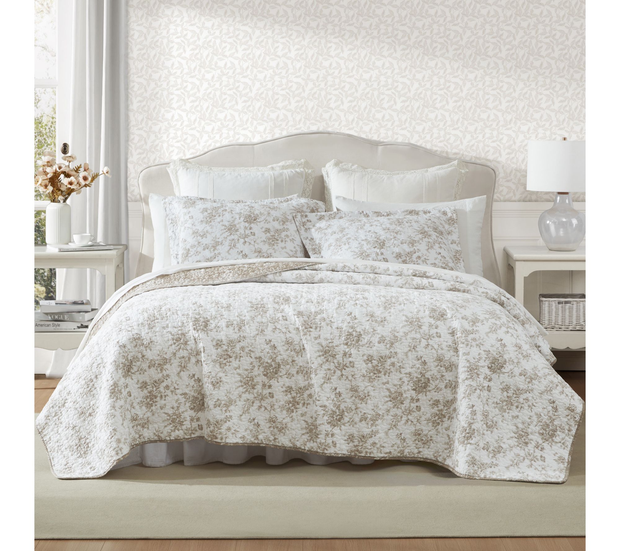 Laura Ashley Walled Garden King Quilt Sham Set