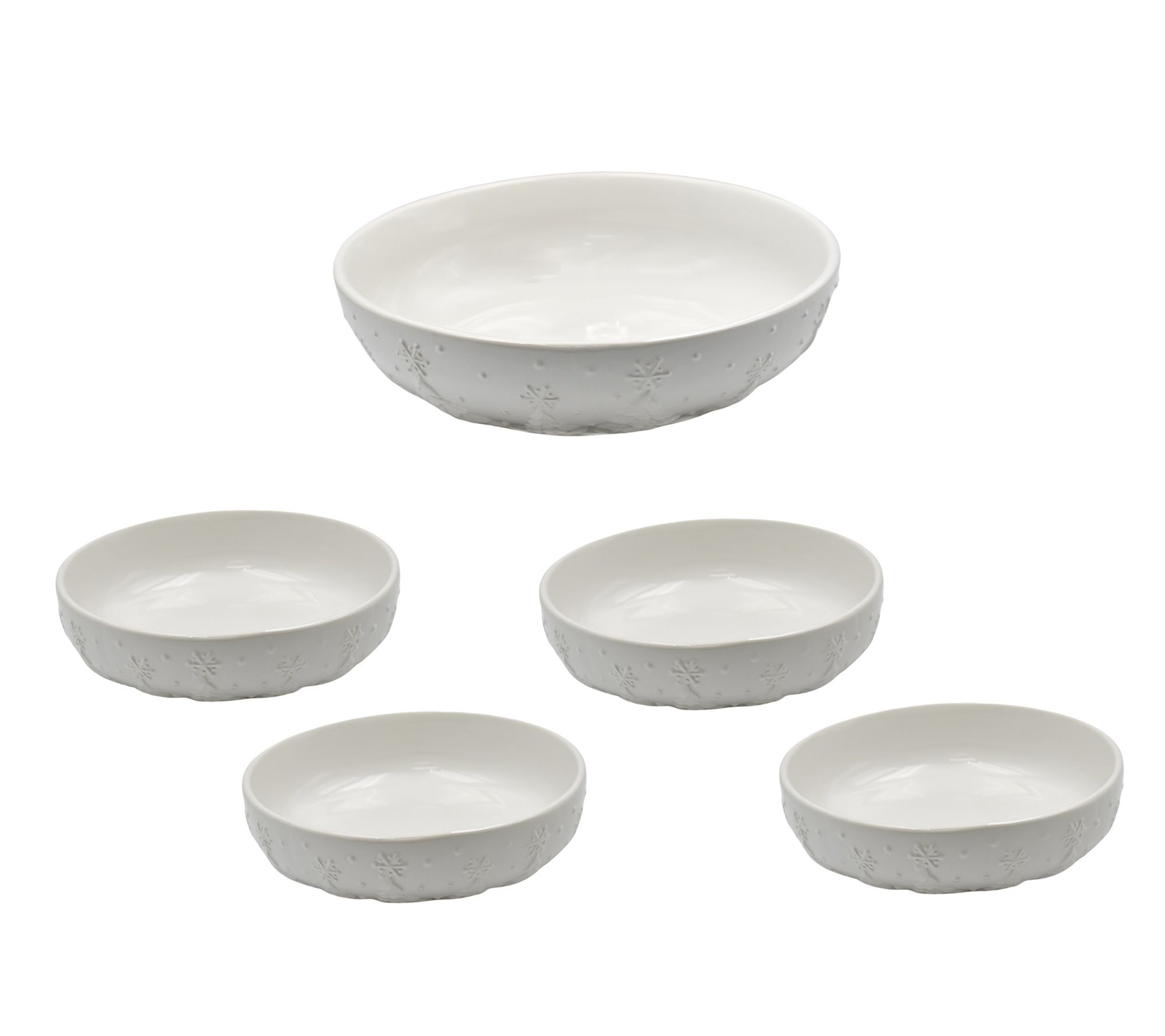 "As Is" Temp-tations Seasonal 3.5qt Serving Bowl & (4) Pasta Bowls