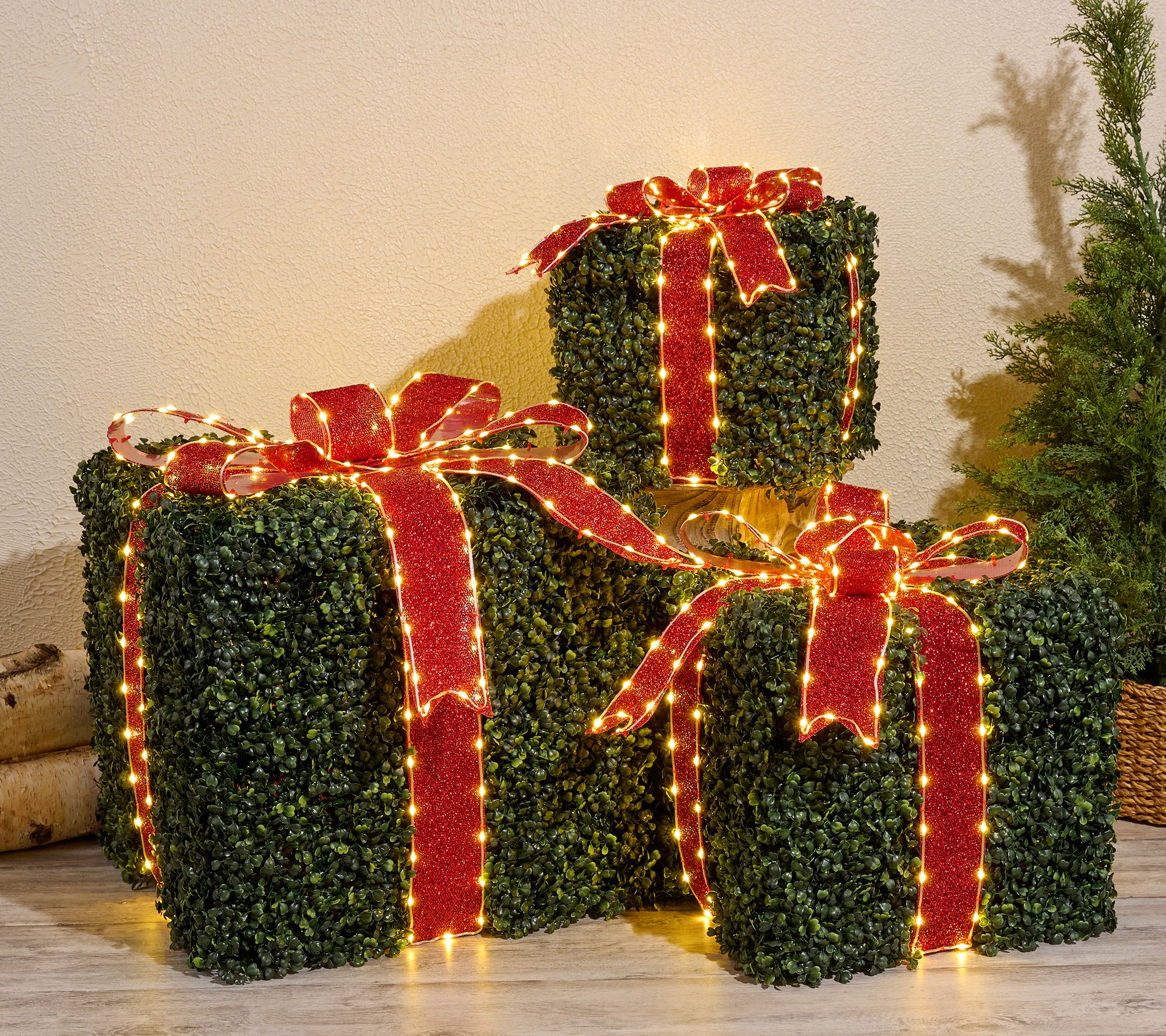 "As Is" Kringle Express S/3 Oversized In/Outdoor Lit Presents
