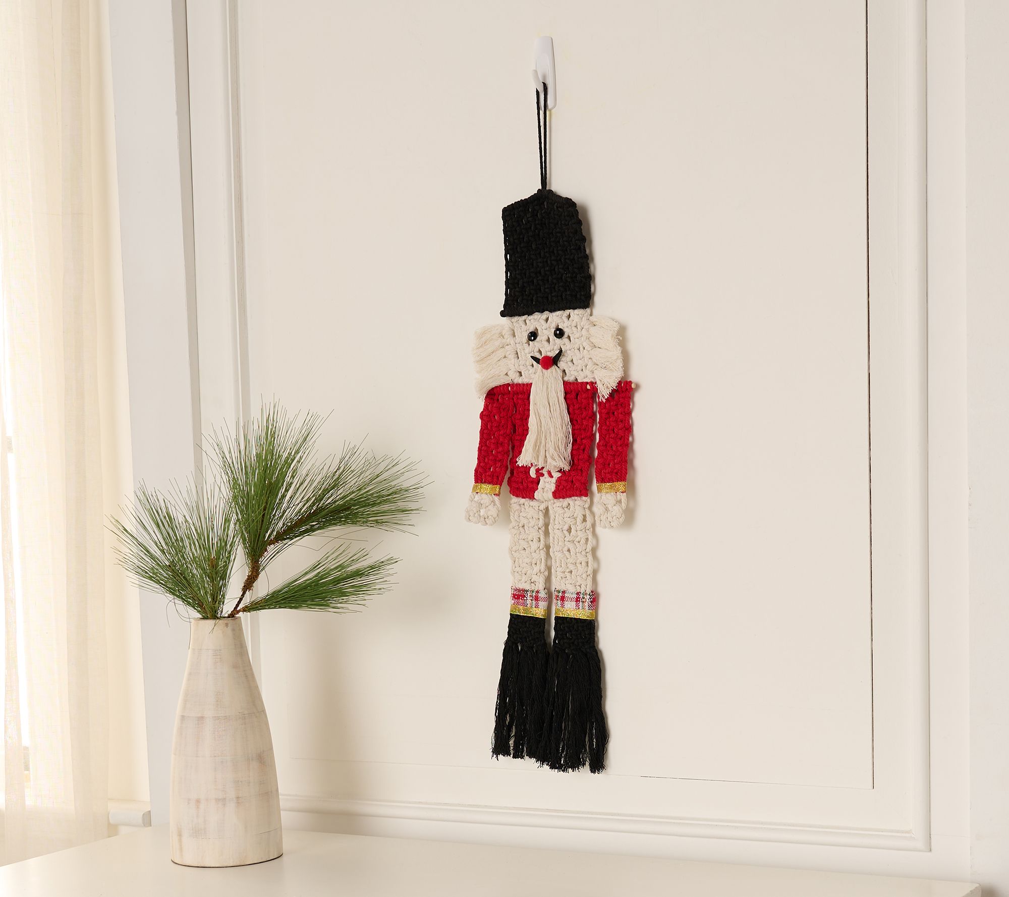 Home Reflections 24" Woven Fabric Hanging Nutcracker