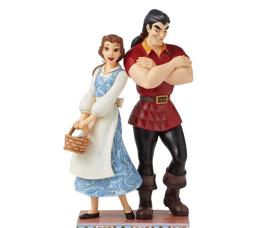 Jim Shore Disney Traditions Belle vs. Gaston Figurine 9in H