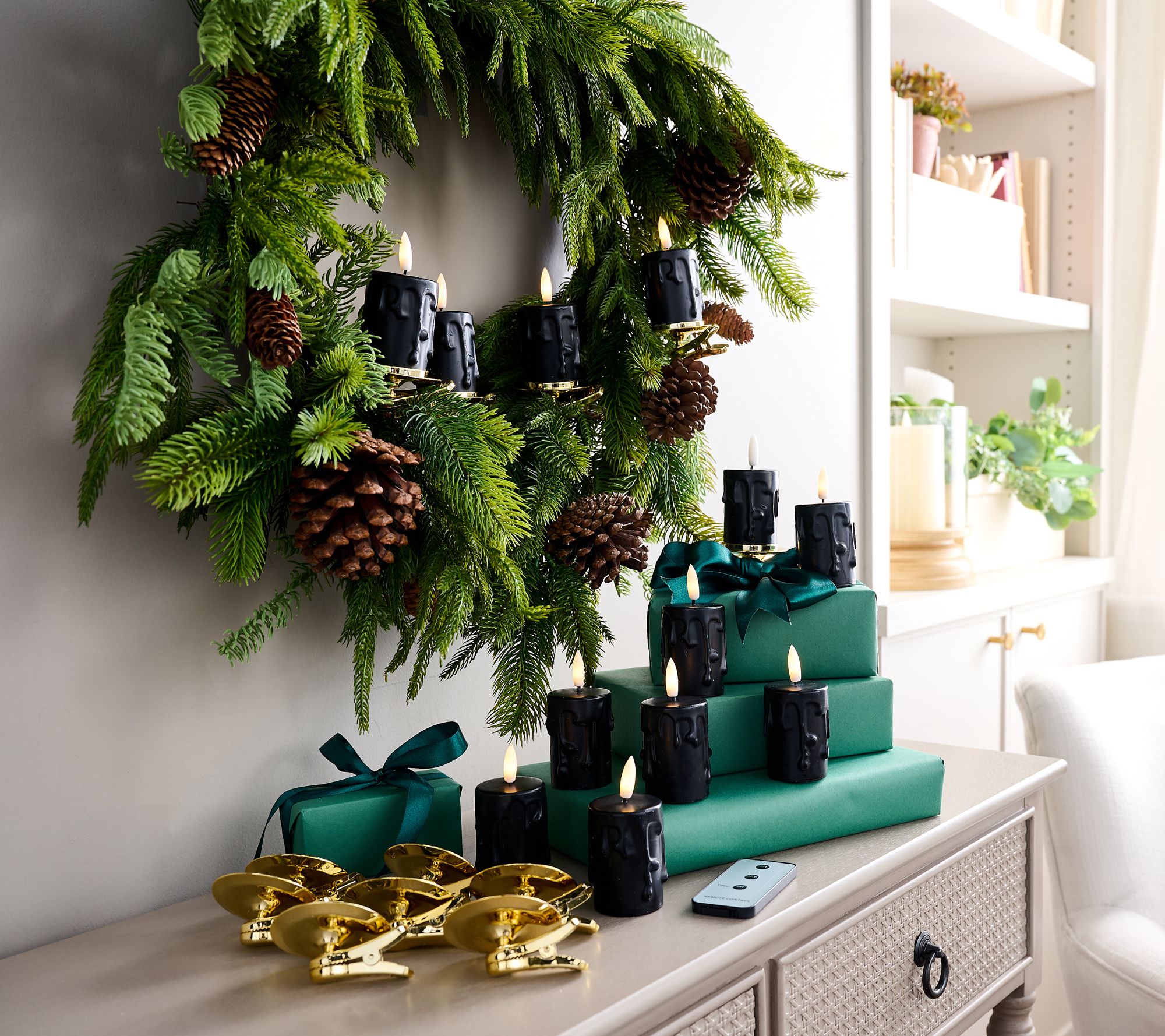 "As Is" Cozy Cottage by Liz Marie Set of 12 LED Taper Tree Clip On Candles