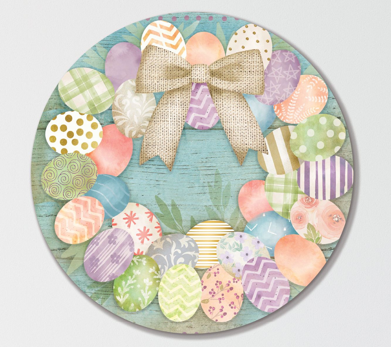 Courtside Market Easter Egg Wreath 15x15 Circular Artboard