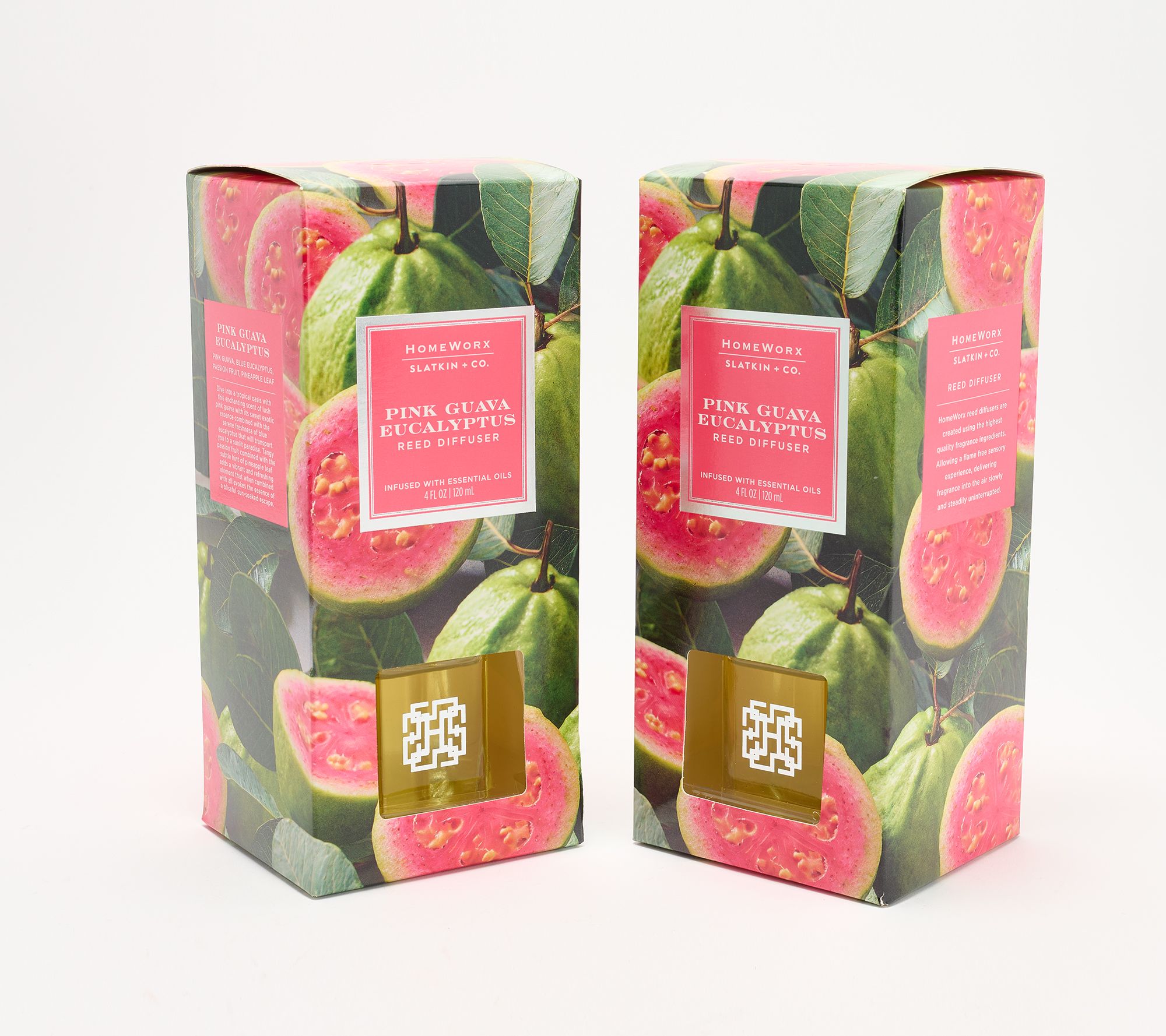 "As Is" HomeWorx by Slatkin + Co. S/2 Pink Guava Reed Diffusers