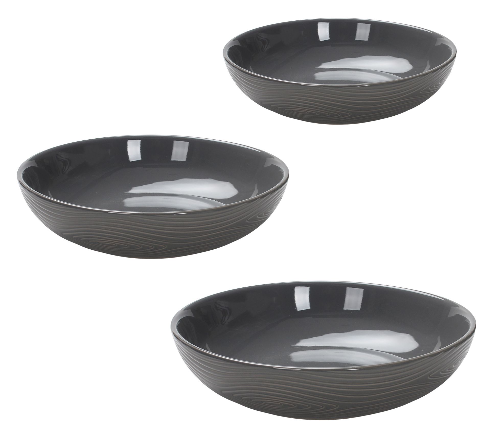 "As Is" Temp-tations Woodland Set of 3 Shallow Nesting Bowls