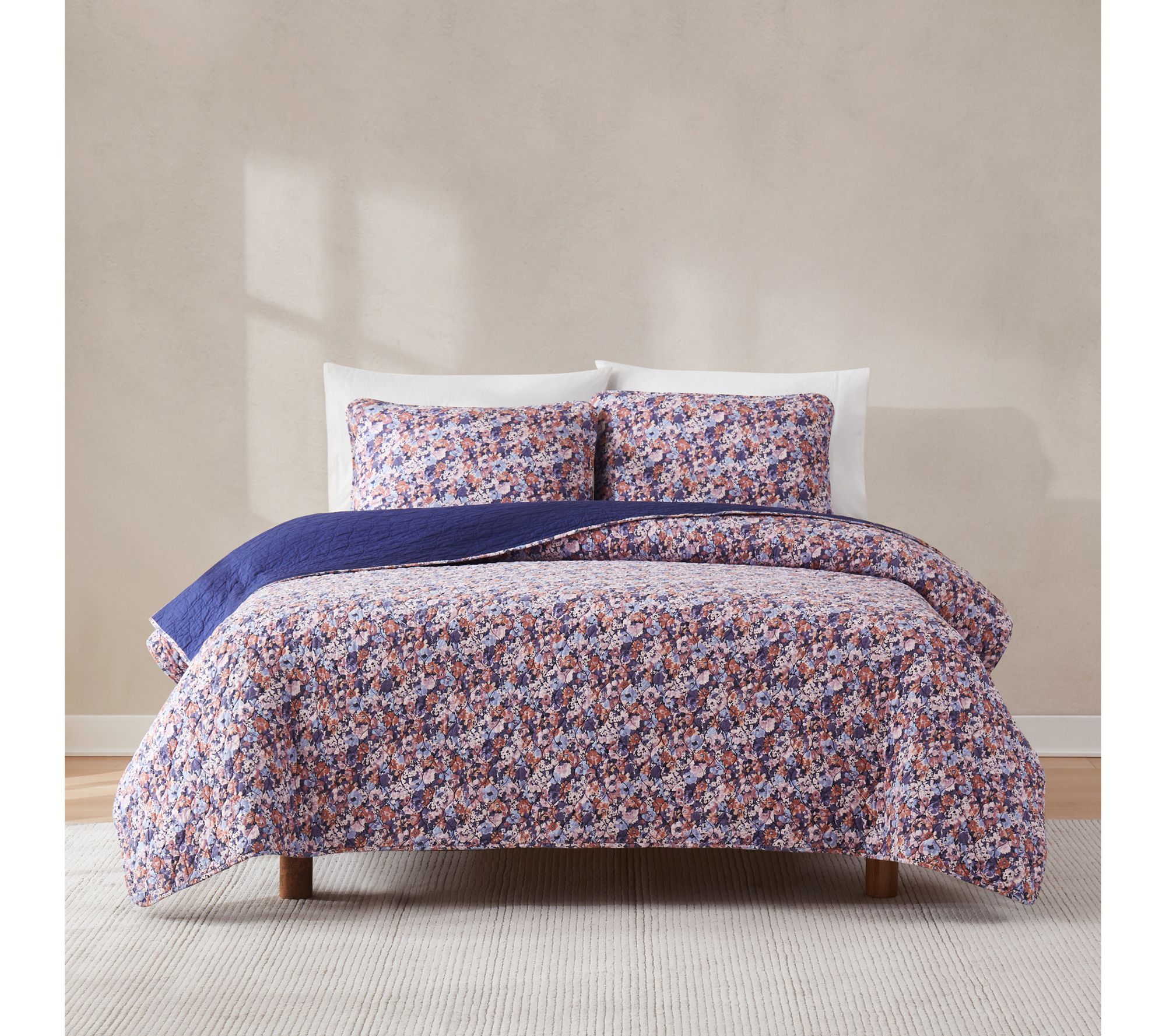 Lush Decor Alic ia Camo Floral Cotton Quilt Se t King/Cal King