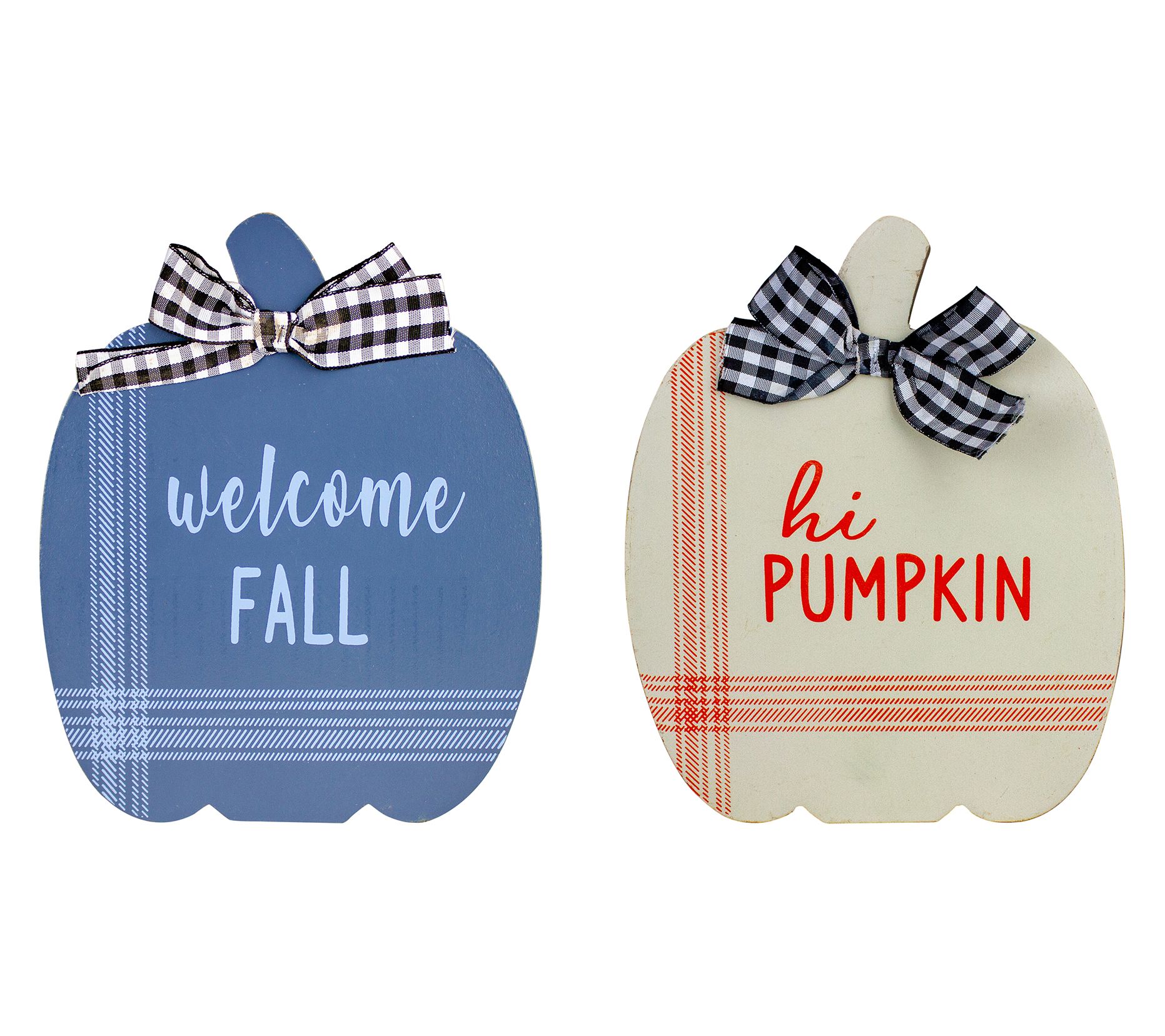 Northlight "Hi Pumpkin" & "Welcome" 8" Plaques 2-PC