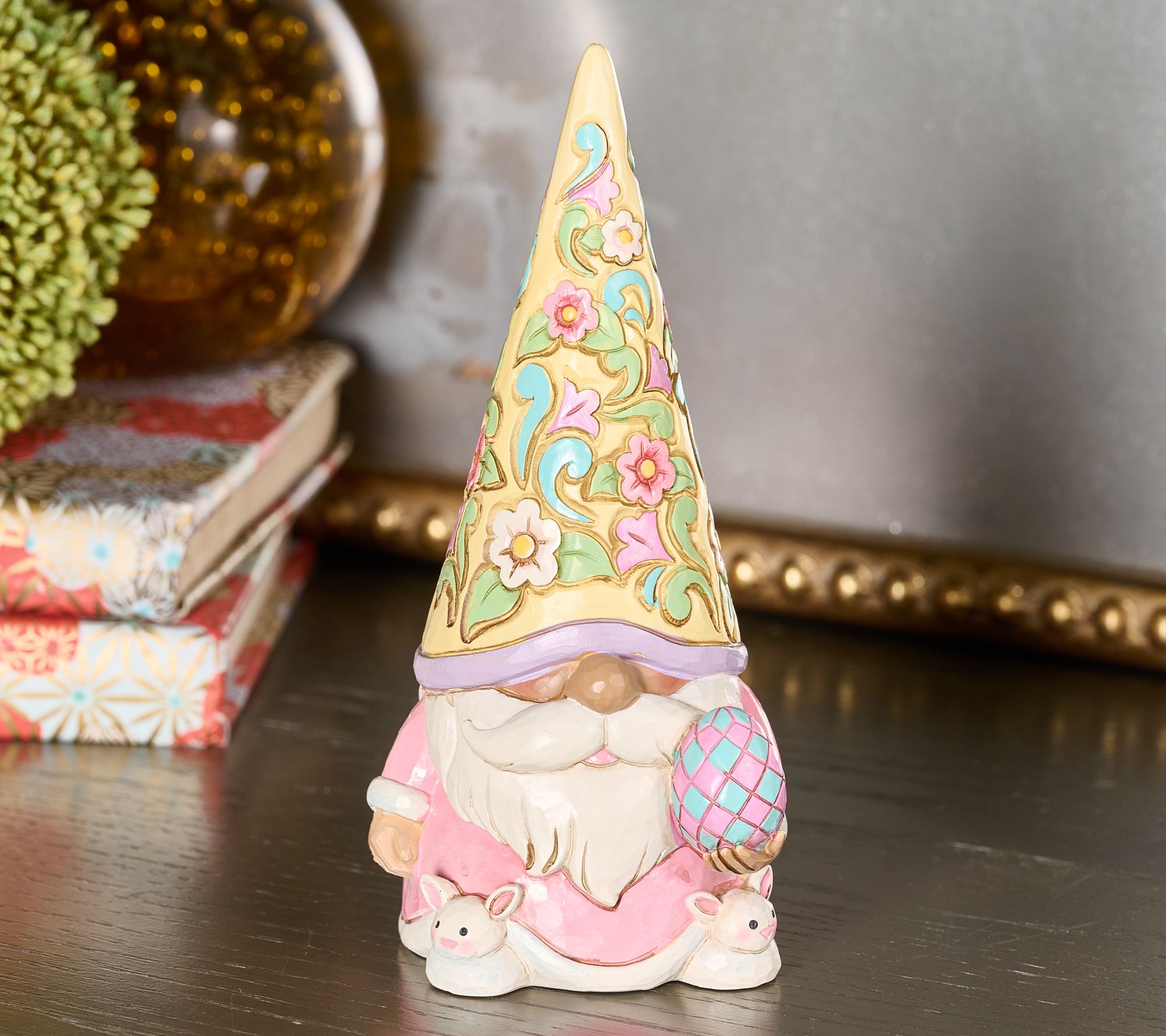 Jim Shore Heartwood Creek 6" Gnome with Bunny Slippers