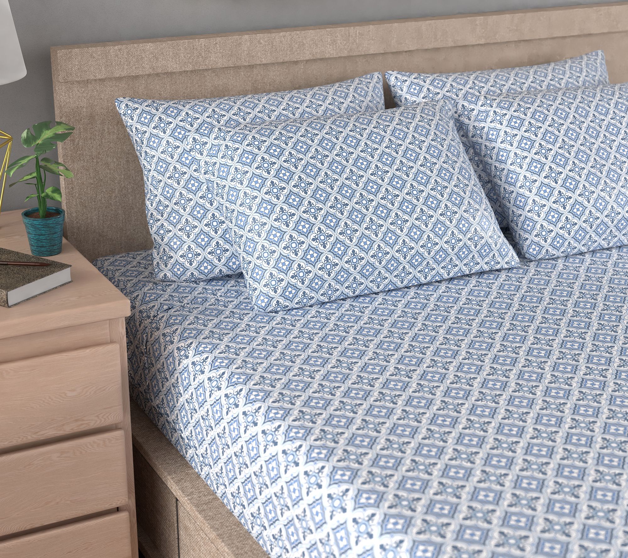 Home Reflections 800TC Triblend Sheet Set with Extra Cases