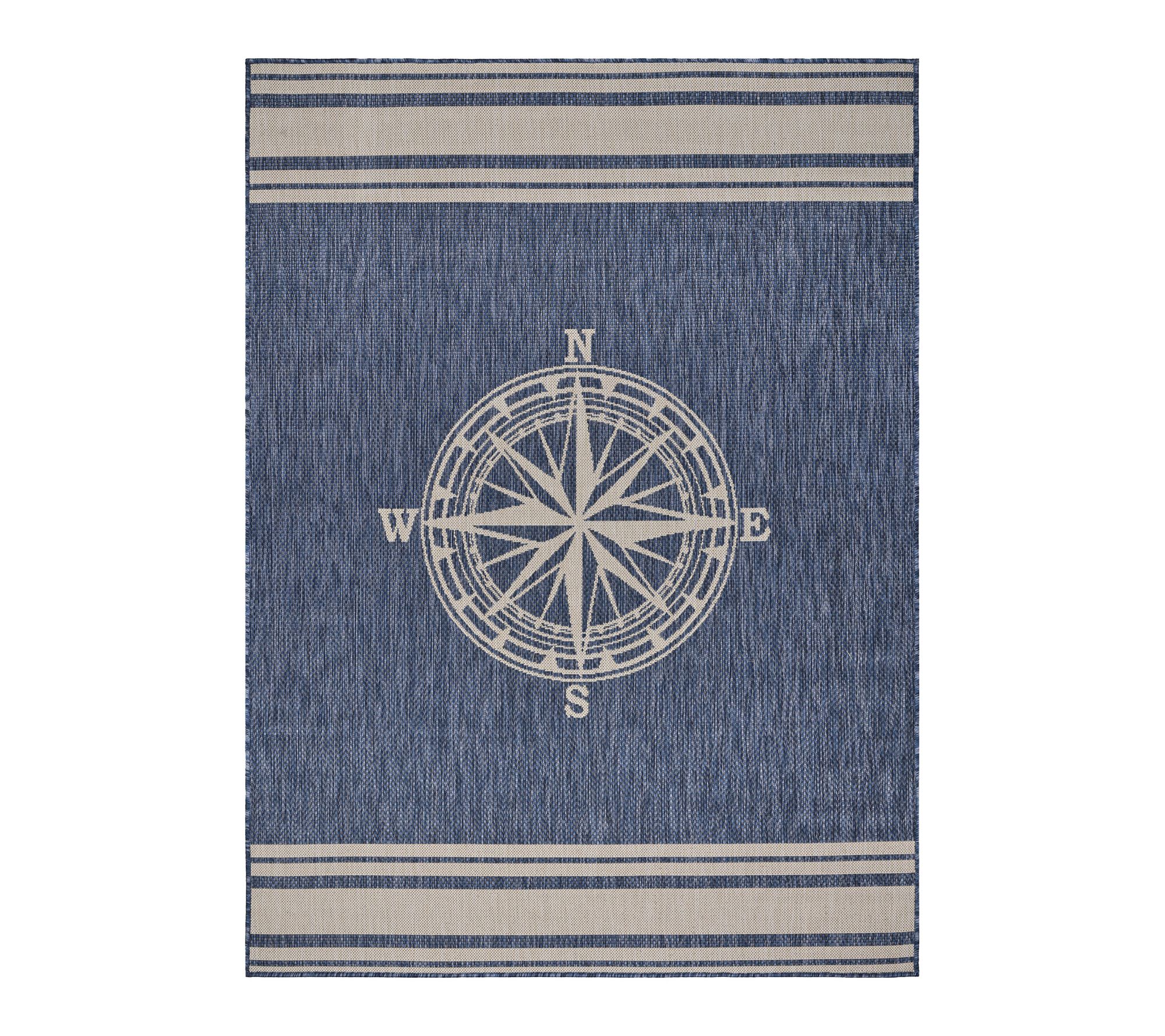 Ox Bay Geometric Nautical Polypropylene OutdoorRug, 3' x 5'