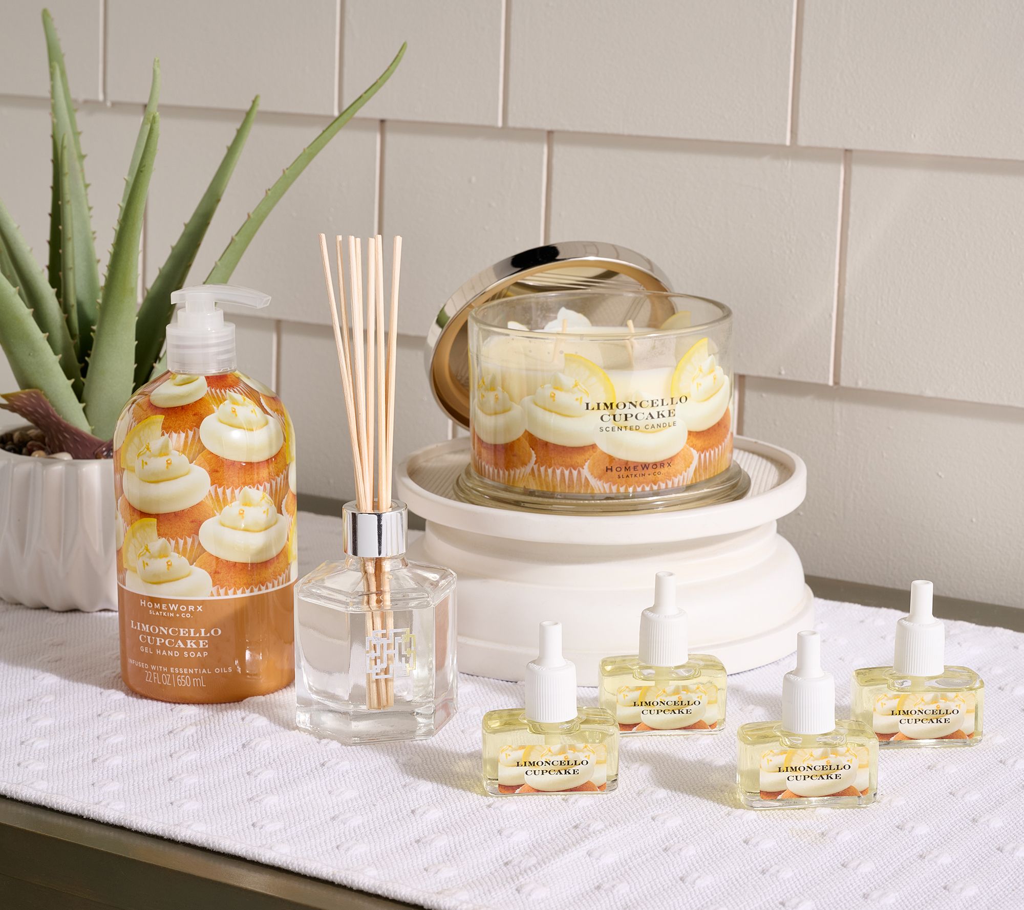 HomeWorx by Slatkin + Co. Limoncello Cupcake Home Fragrance Bundl