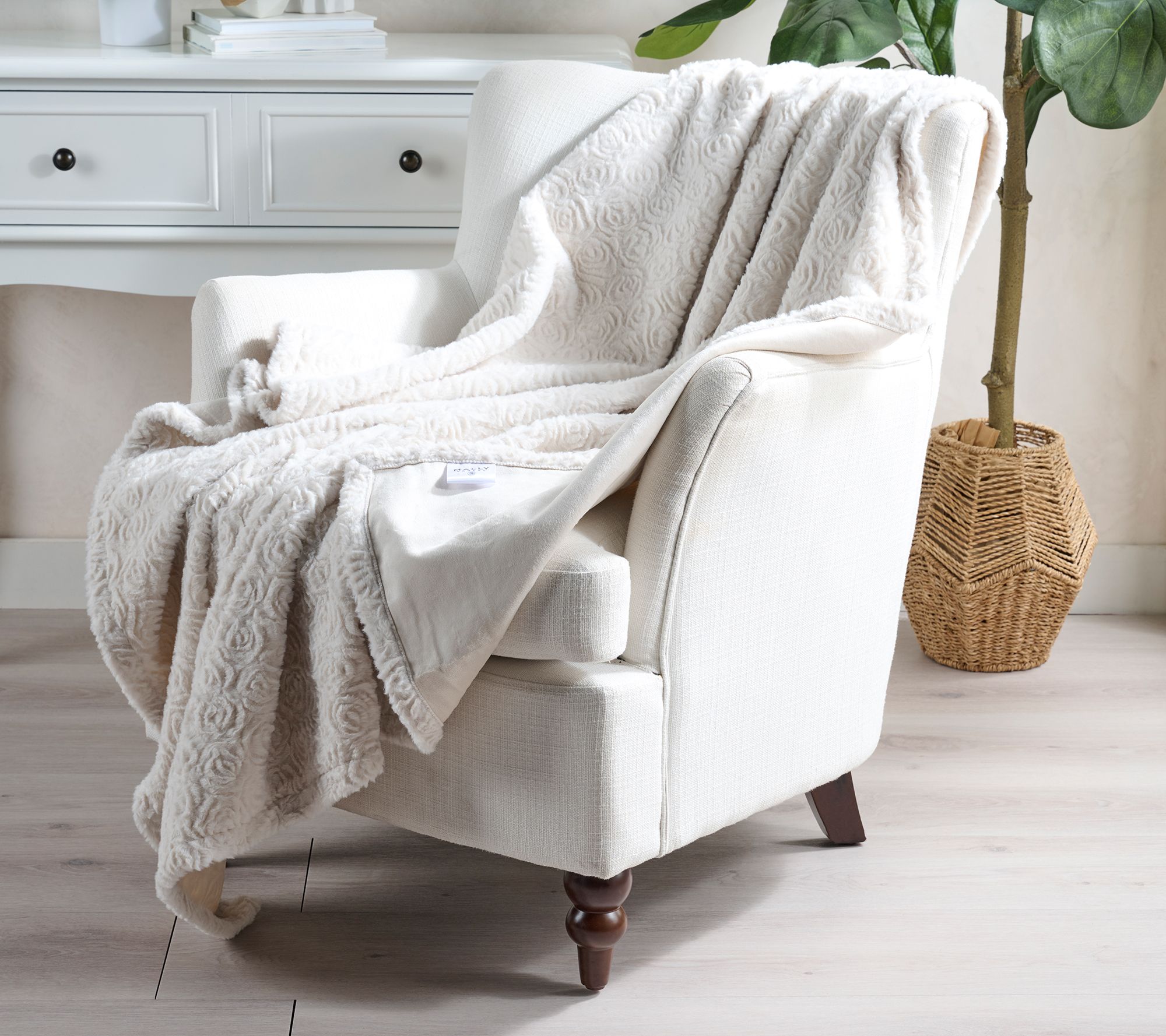 50" x 60" Faux Fur Rosette Throw by Mally Roncal