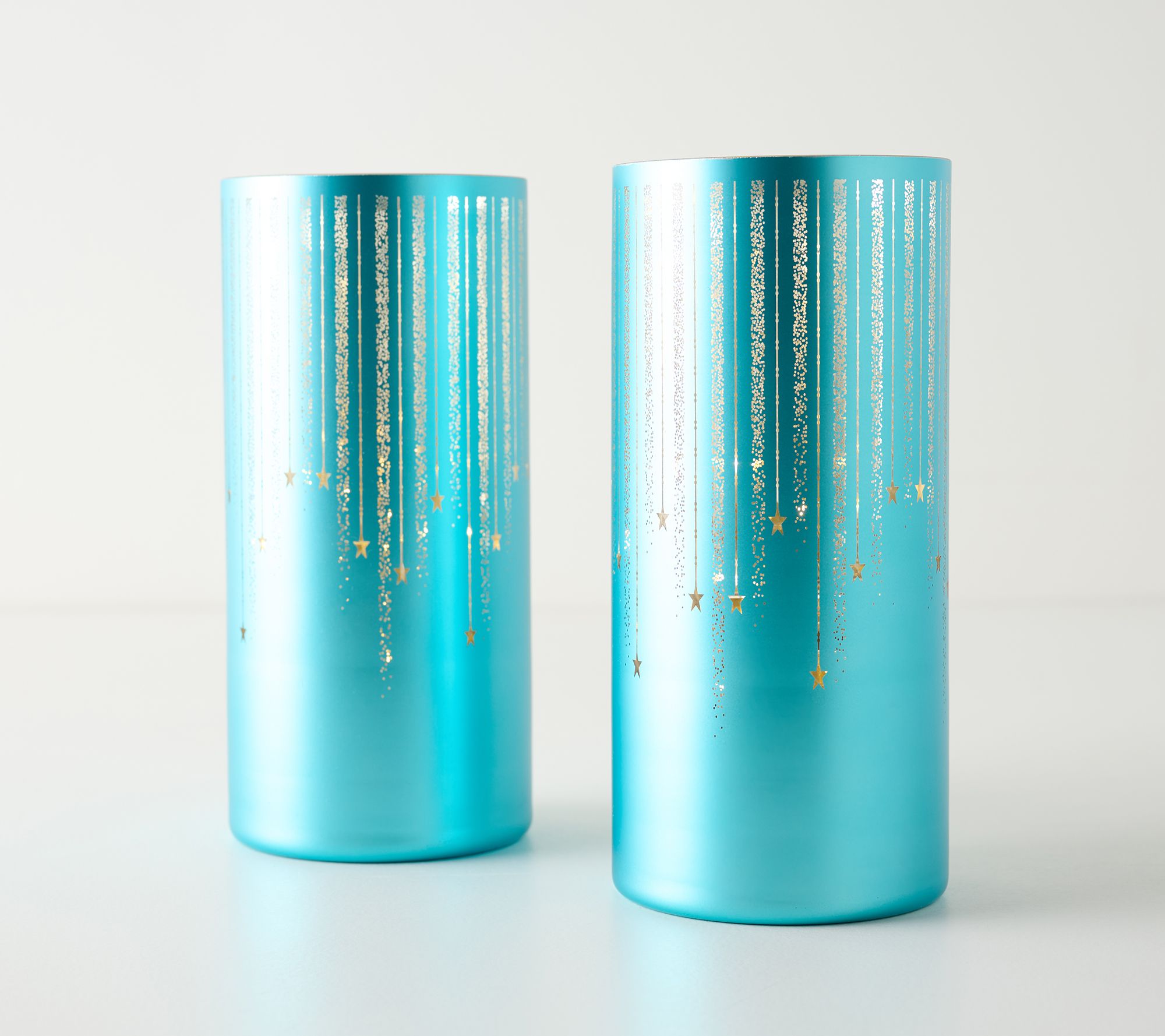  Set of (2) 8.5" Starry Night Luster Finish Hurricanes by Valerie