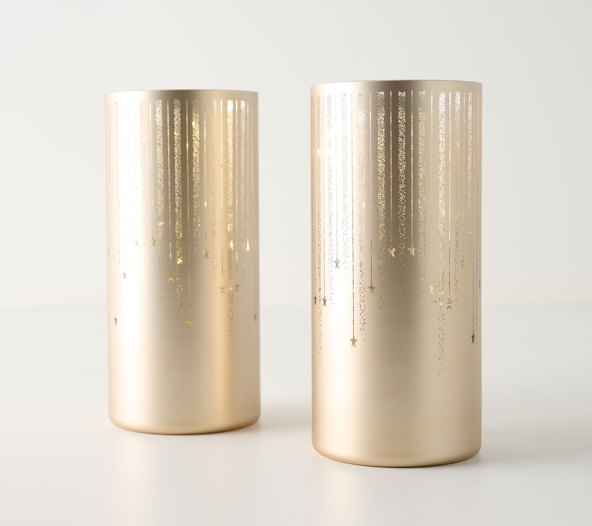 Set of (2) 8.5" Starry Night Luster Finish Hurricanes by Valerie