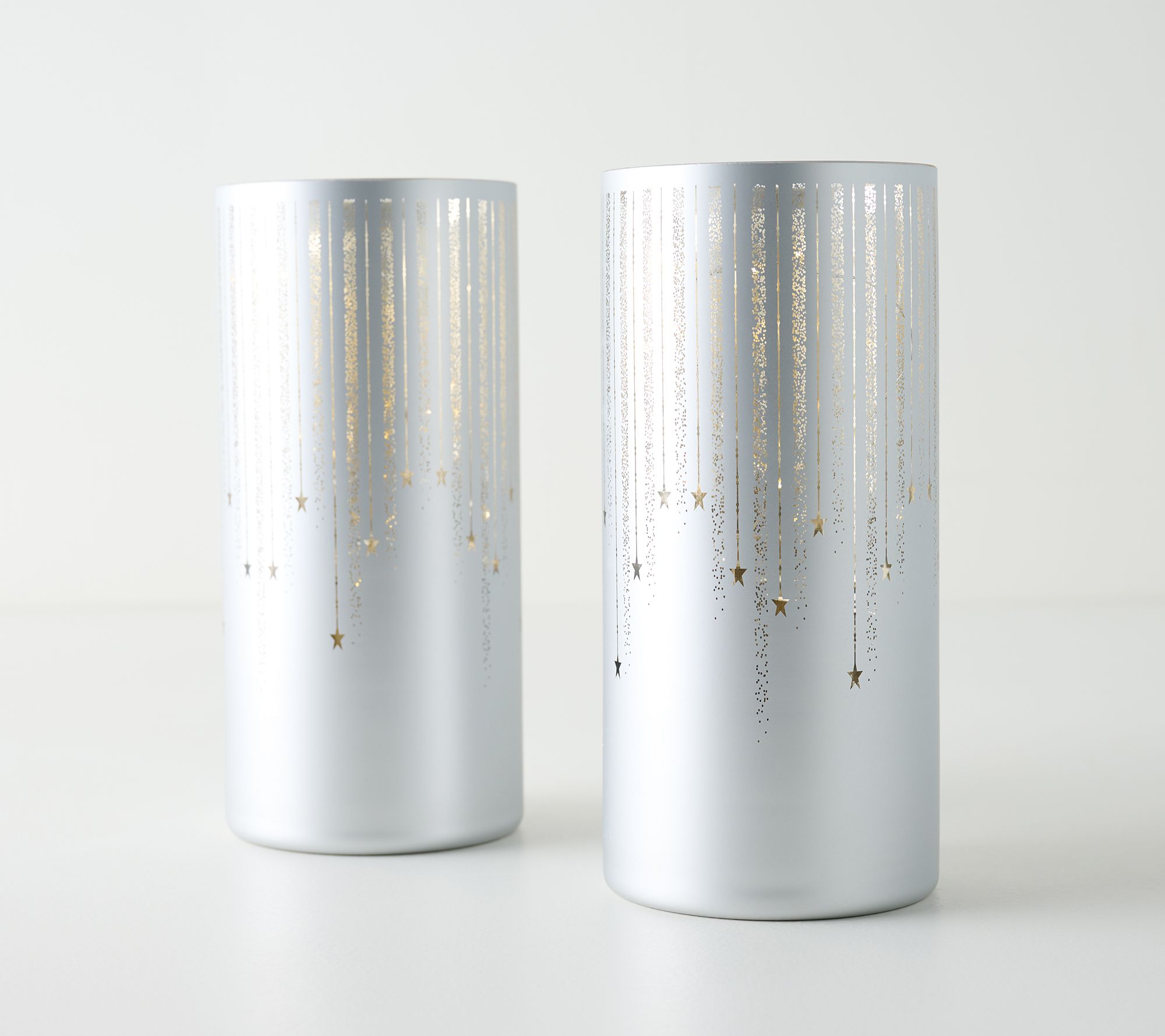 Set of (2) 8.5" Starry Night Luster Finish Hurricanes by Valerie