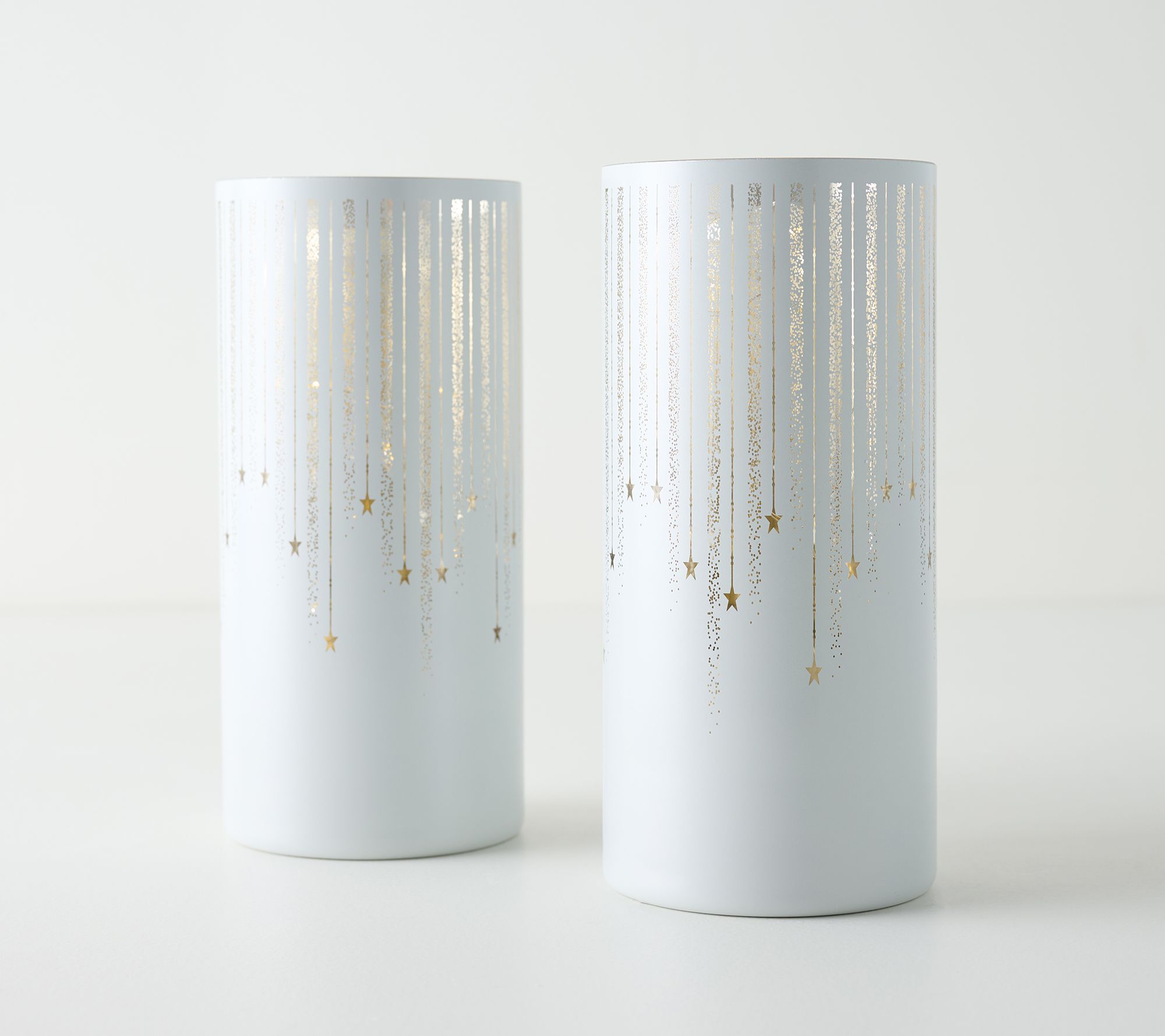 Set of (2) 8.5" Starry Night Luster Finish Hurricanes by Valerie