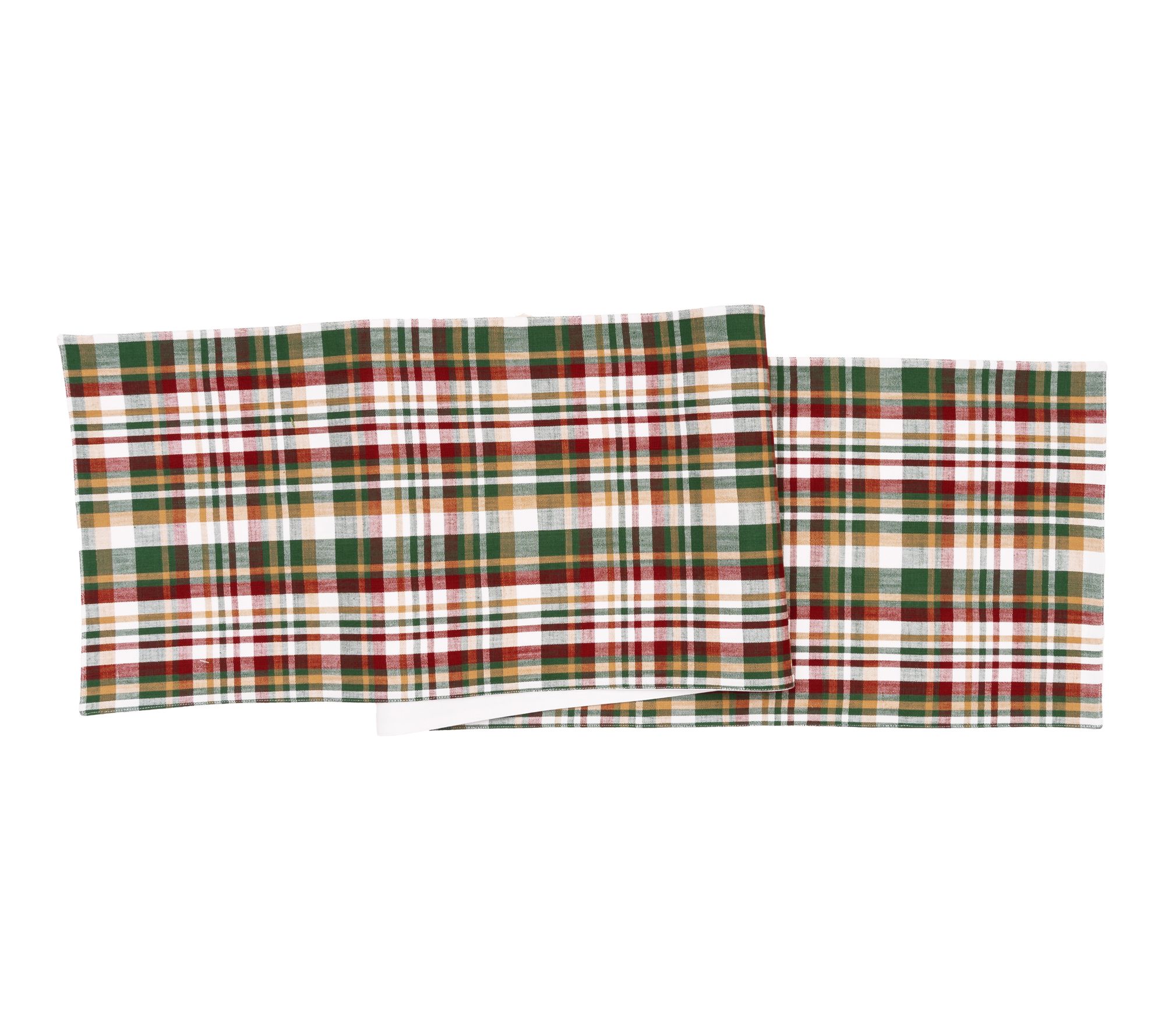 Alpine Skiers Plaid Christmas Runner by Valerie