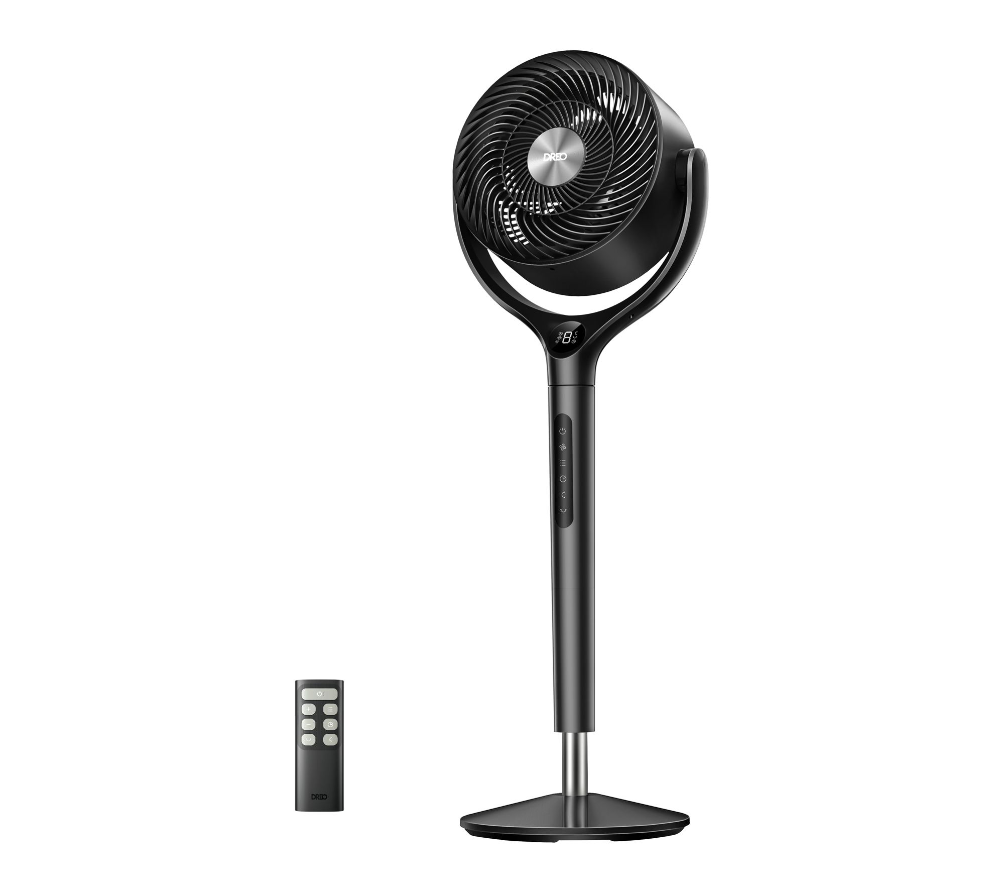 DREO 9 in. Adjustable Pedestal Floor Fan, W/Remote and 120 Osc