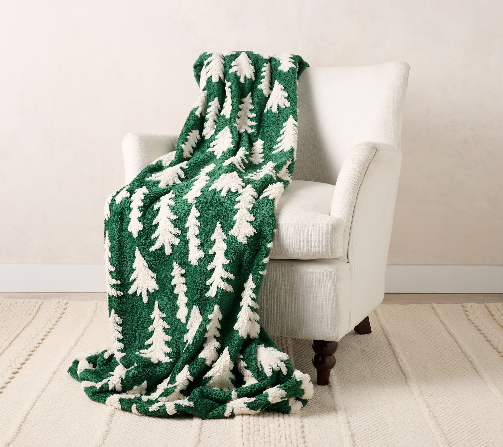 "As Is " Home Reflections Reversible Plush Oversized 60x80 Throw