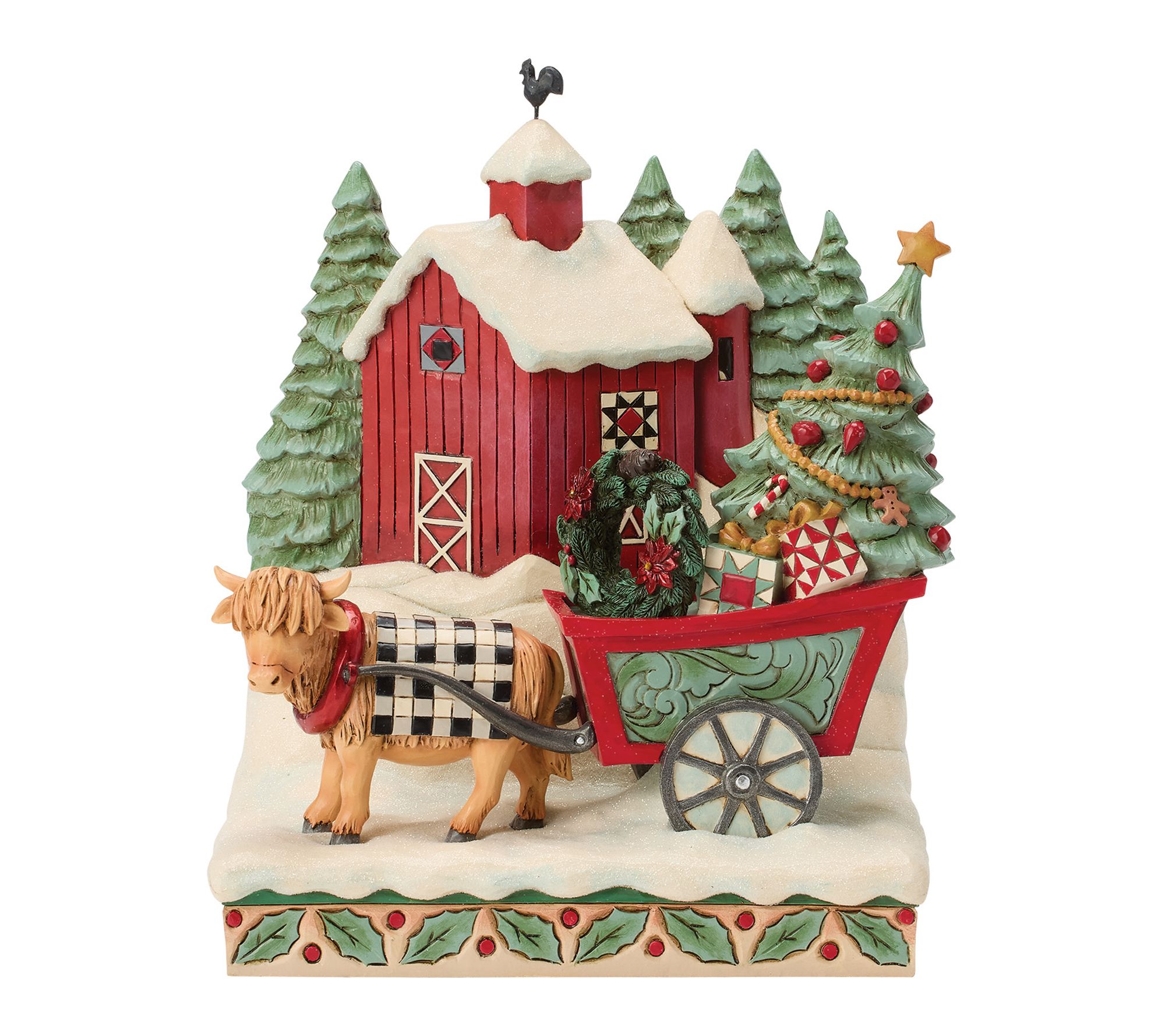 Jim Shore Heartwood Creek Highland Glen Barn Scene Figurine 7"