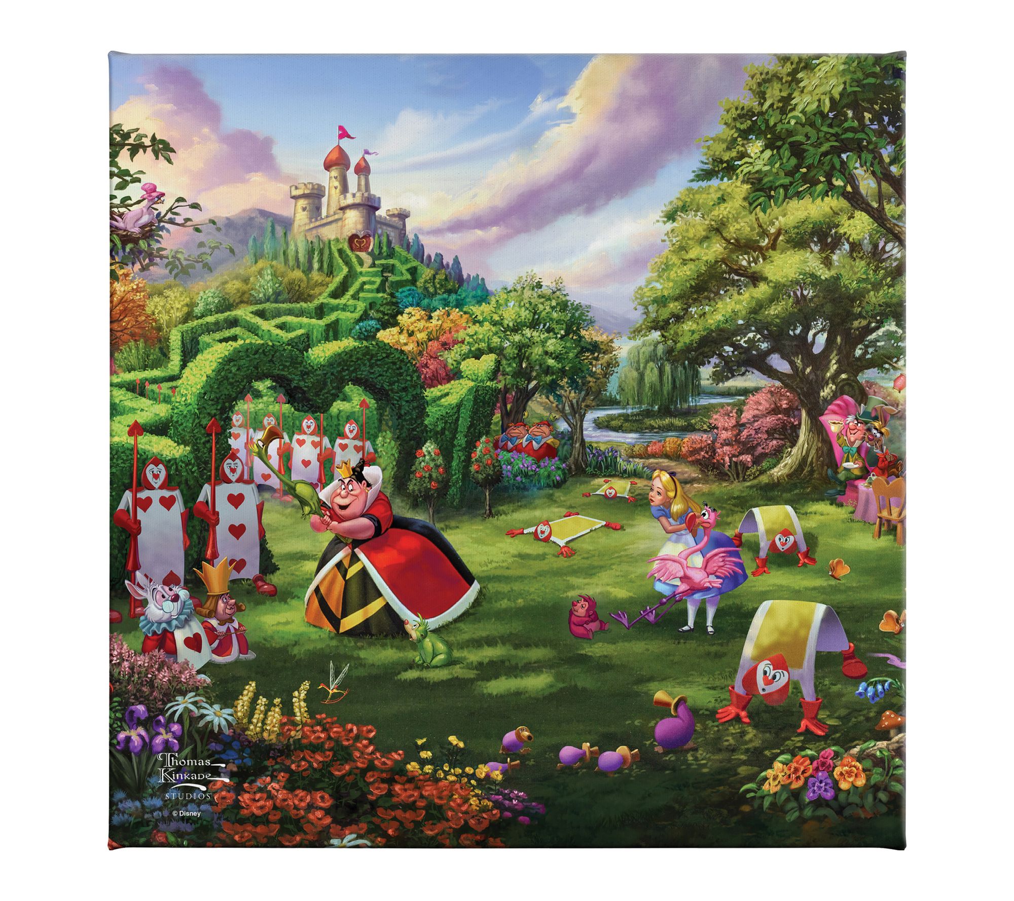 Thomas Kinkade Disney Queen of Hearts - 14" x 14" Gallery Wrap
