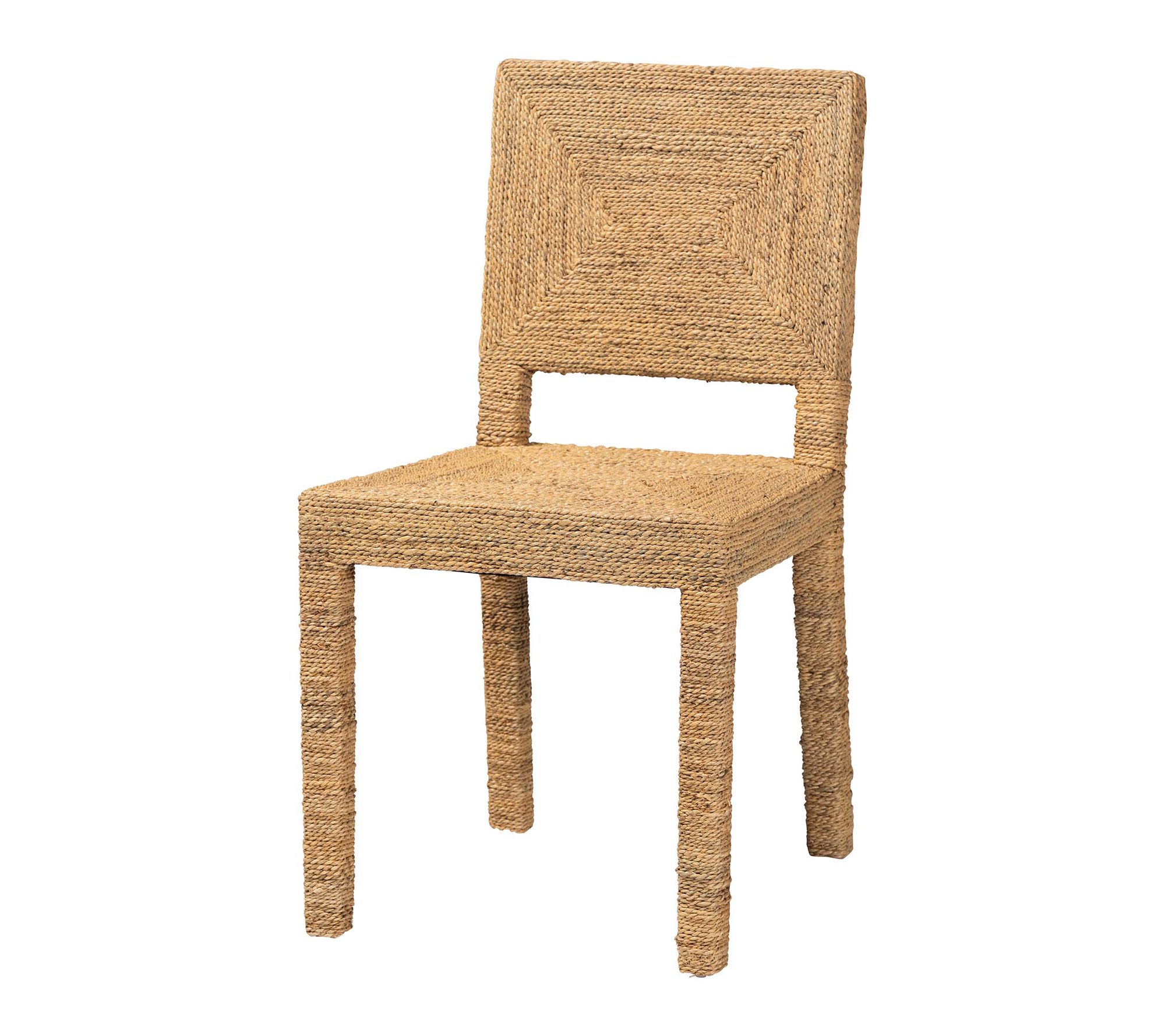 bali & pari Anfield Seagrass and Mahogany Wood Dining Chair