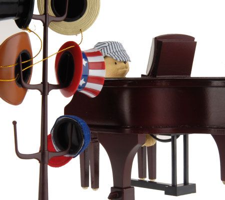 Mr. Christmas Teddy Takes Requests Grand Piano - QVC.com