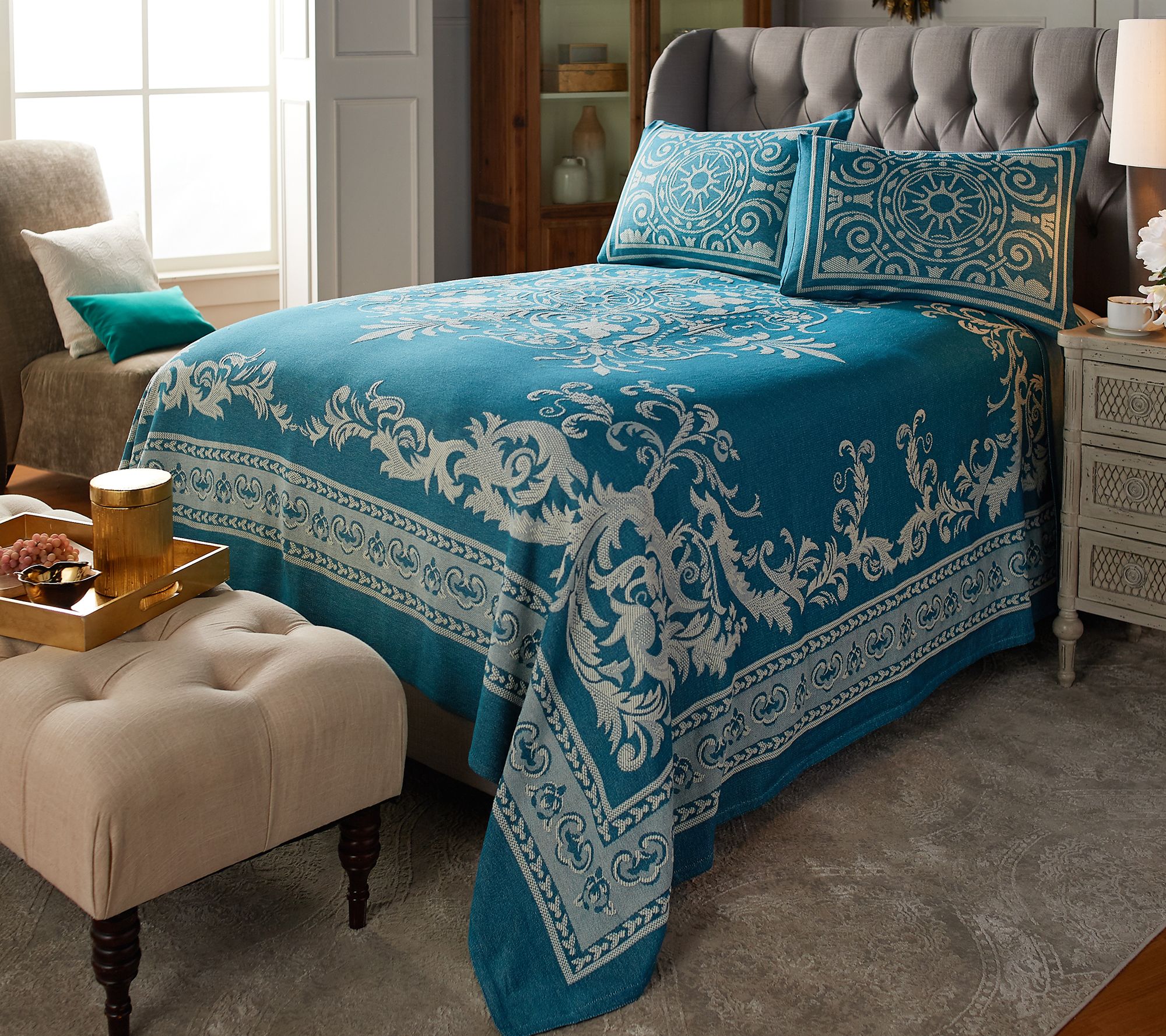 Boylan 100% Cotton Jacquard Woven Bedspread - QVC.com