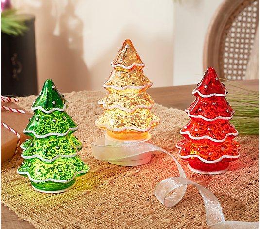 Details about   14" Illuminated Shatterproof Glitter Christmas Tree Valerie QVC Imperfect 