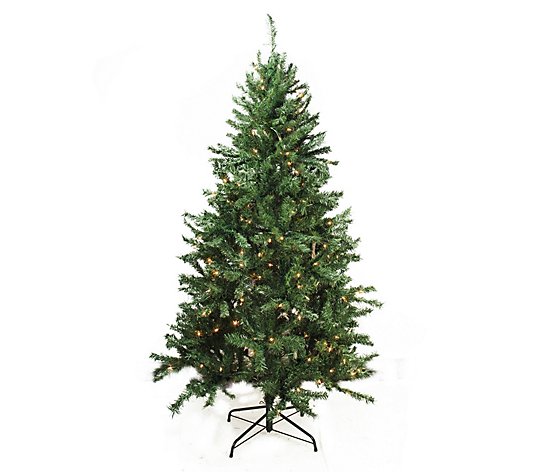 7.5' Slim Traditional Mixed Pine Christmas Tree- Clear Lights