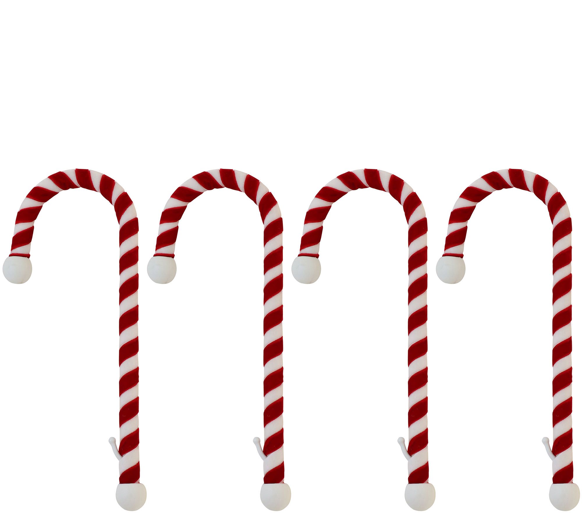 Haute Decor Set of 4 Velvet Candy Cane StockingHolders
