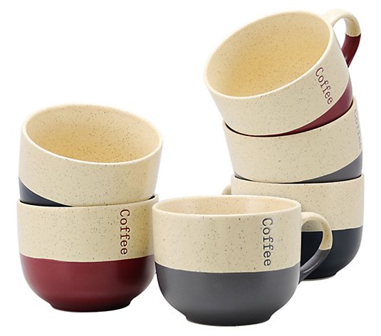 Elama Set of (6) 18-oz Coffee Mugs in AssortedColors