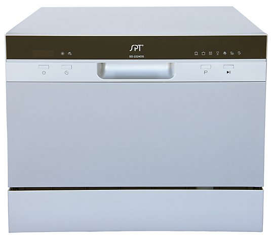 SPT Countertop Dishwasher with Delay Start in Silver