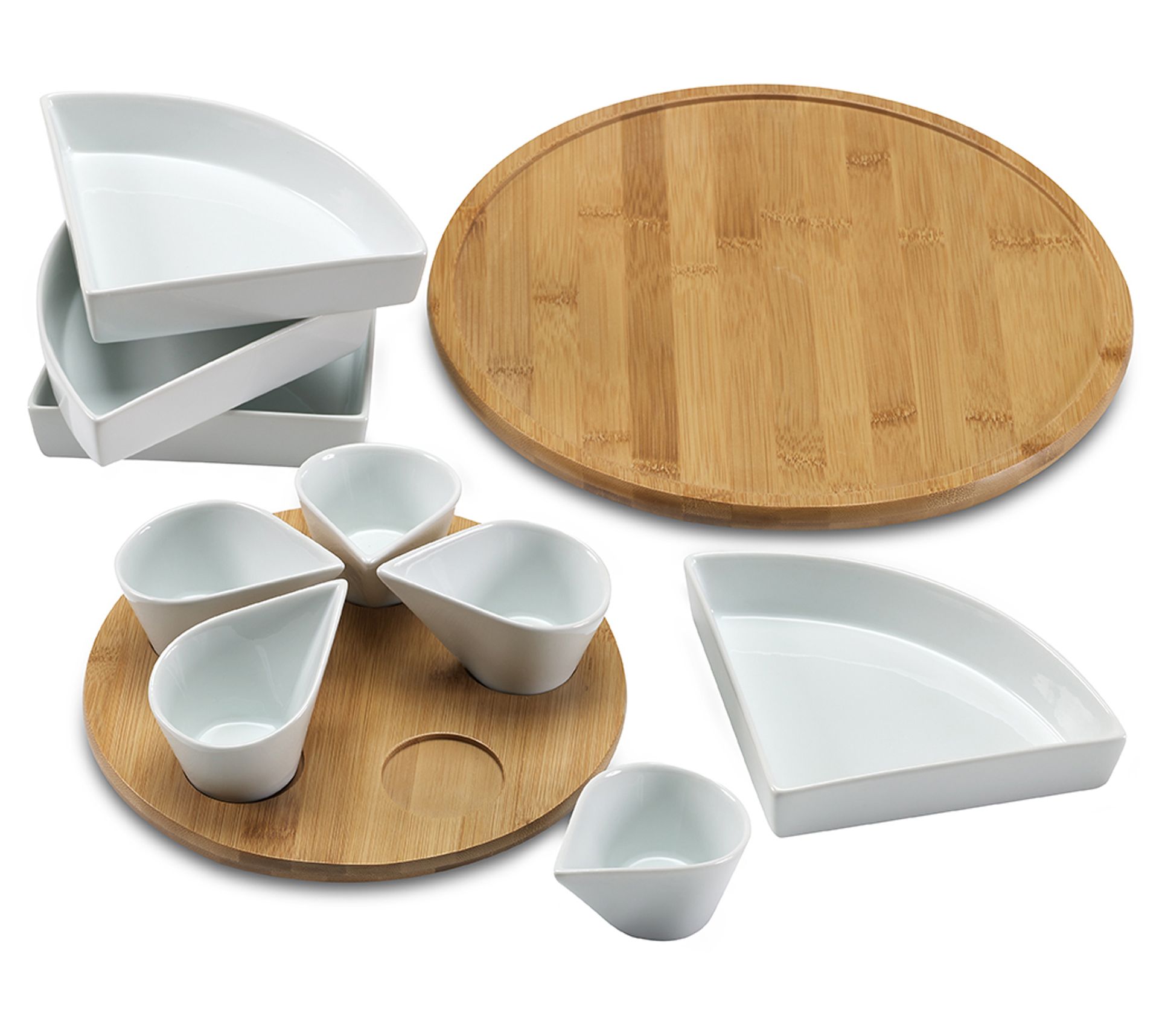 overandback Swing 11Piece Lazy Susan Serve Set