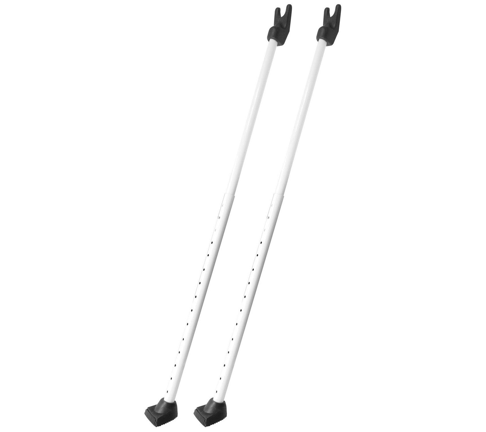 48" Adjustable 2 Door Knob & Sliding Door WhiteSecurity Bar