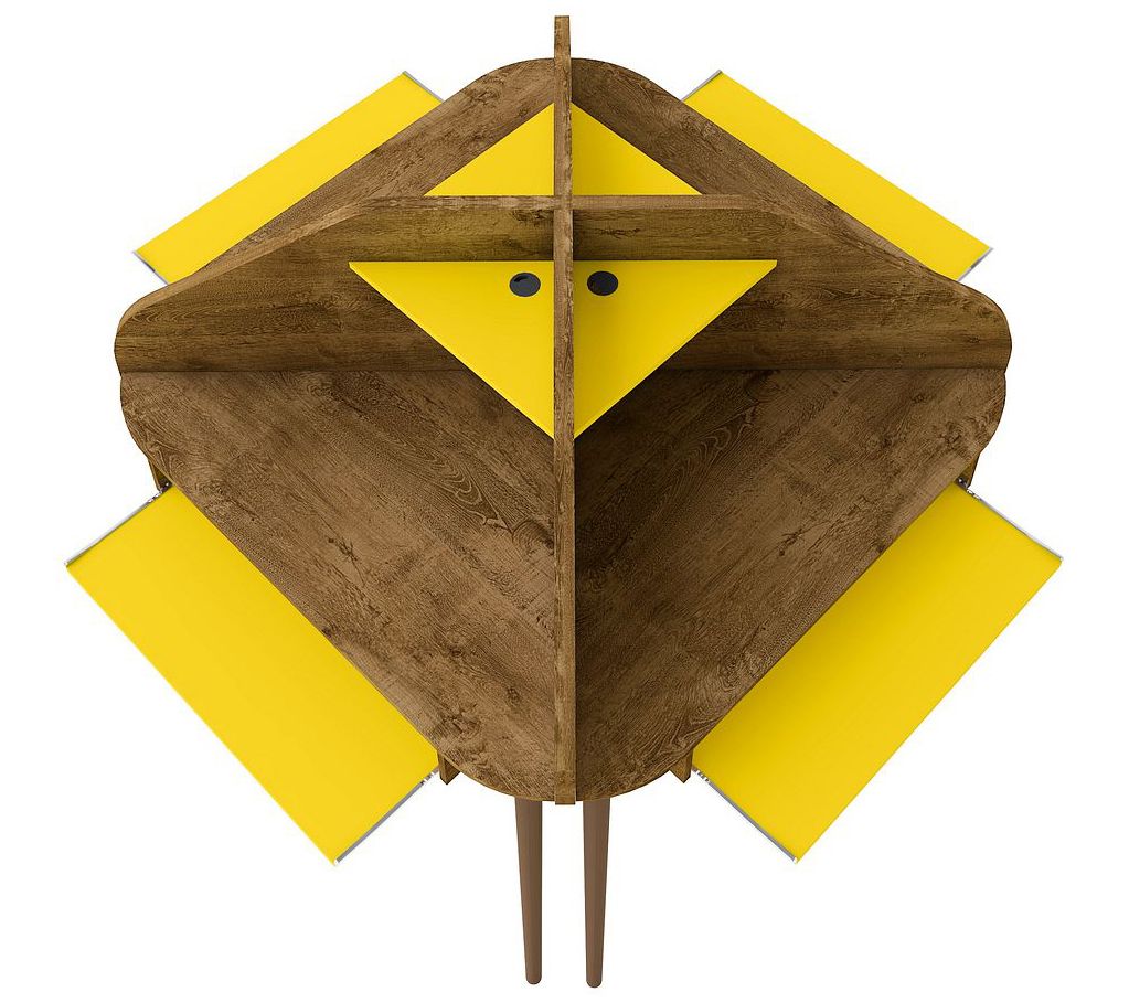 Manhattan Comfort Bradley 4-Piece Round Sectional Cubicle Desk