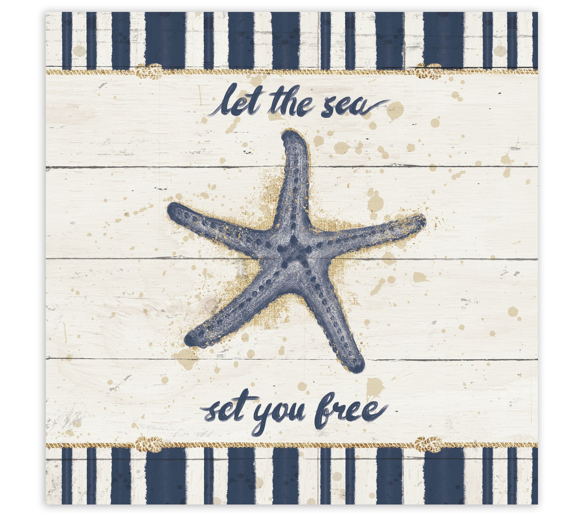 Courtside Market Calm Seas II Gold Rope Border30x30 Canvas