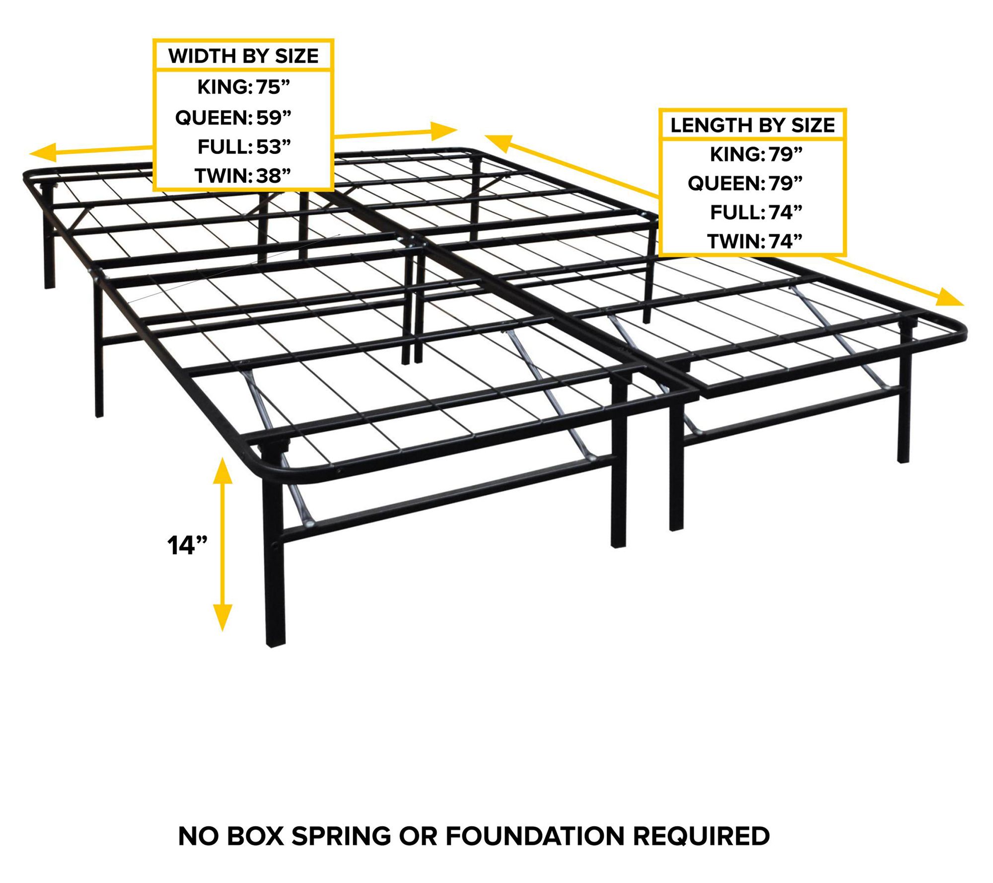 Boyd Sleep 14" Metal Bed Frame no tool assemblyCali King