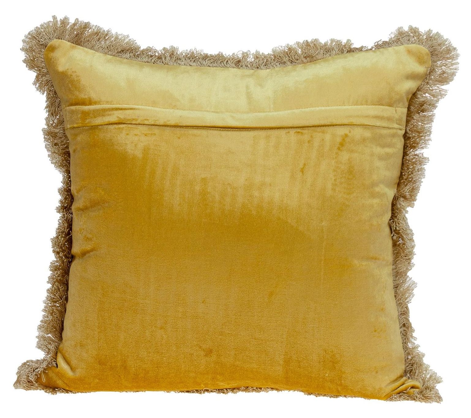 Knit Pumpkin Square Throw Pillow With Fringe